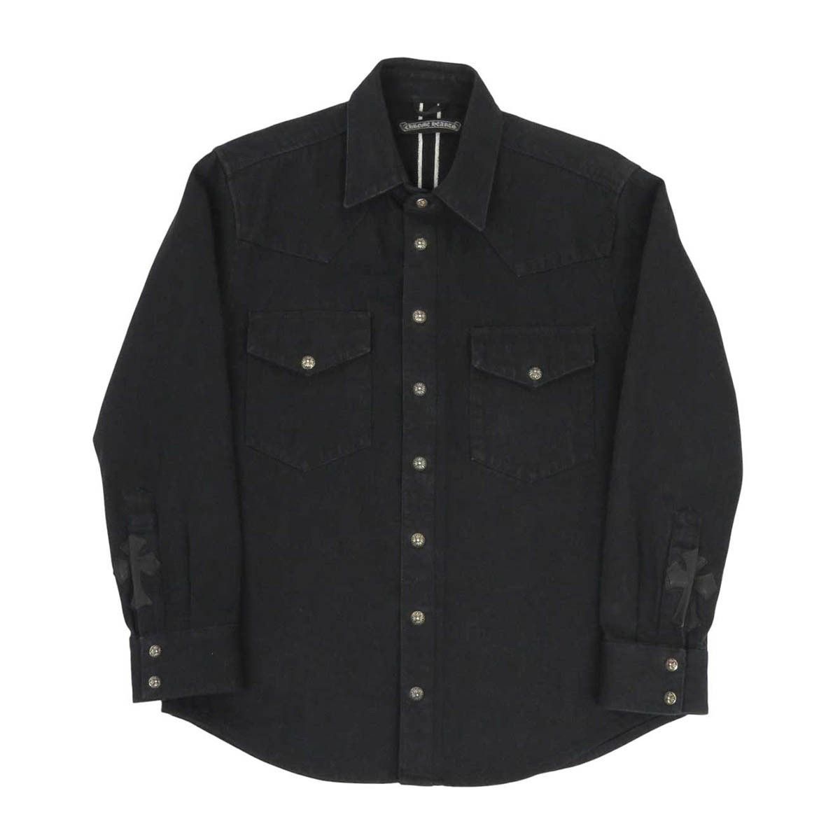 CHROME HEARTS Cross Patch Denim Shirt Black