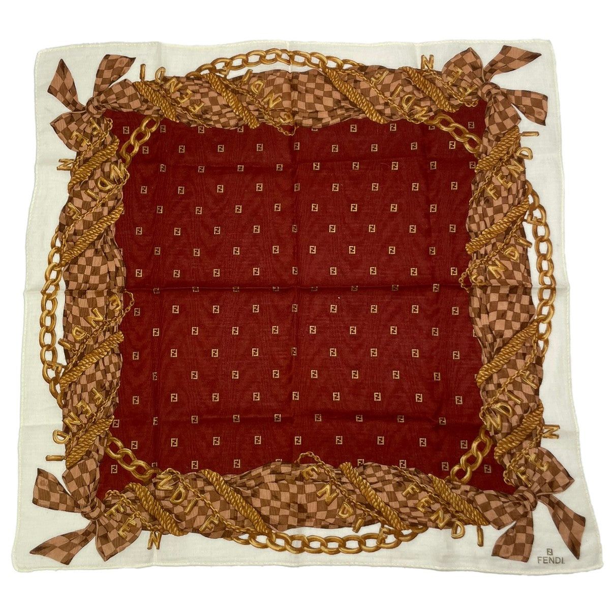 Fendi Red Silk Scarf Size ONE SIZE - 1 Thumbnail
