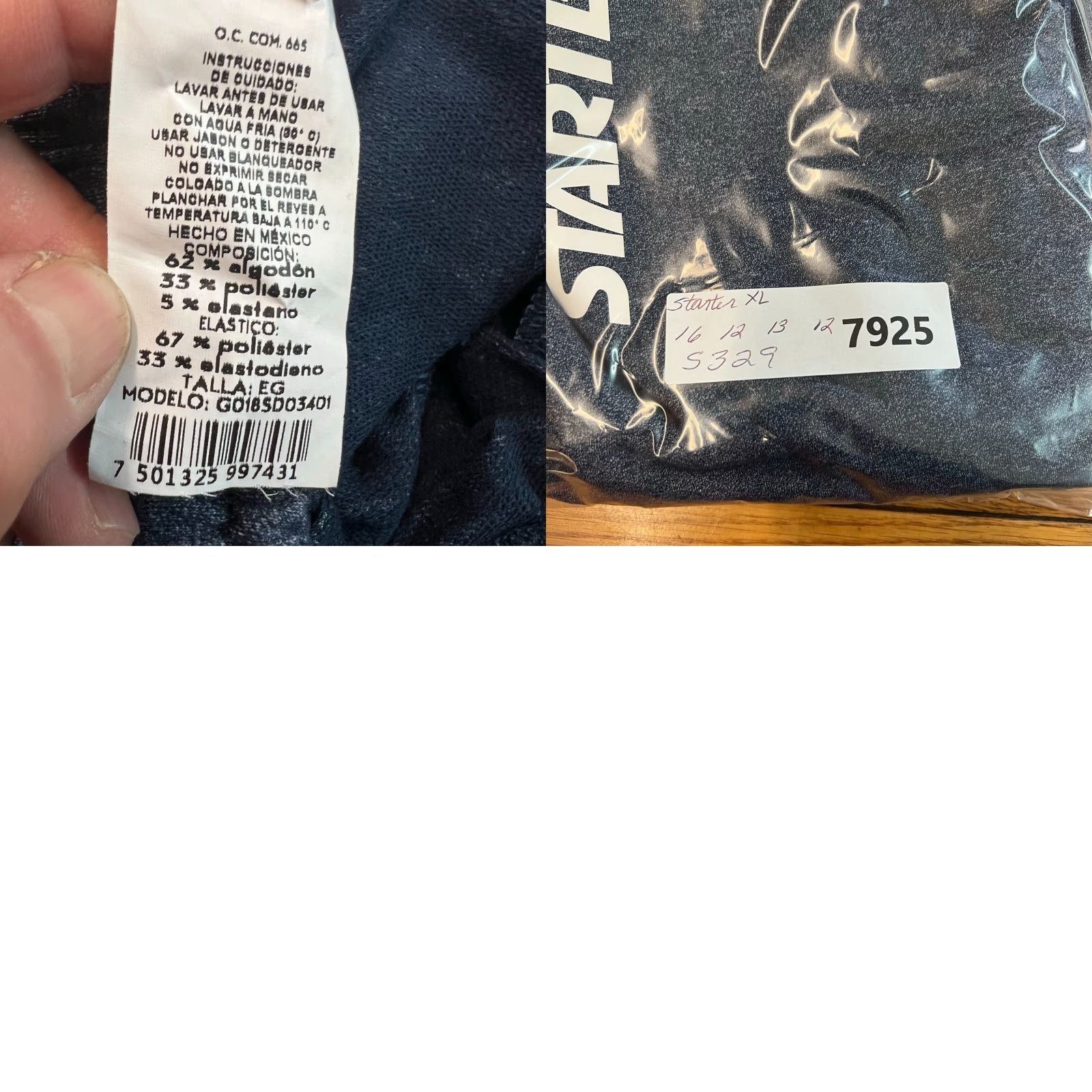 Starter Starter Men's Athletic Shorts Size L Blue Heather Cotton Blend Stretch Drawstring Pockets Size US 33 - 8 Thumbnail