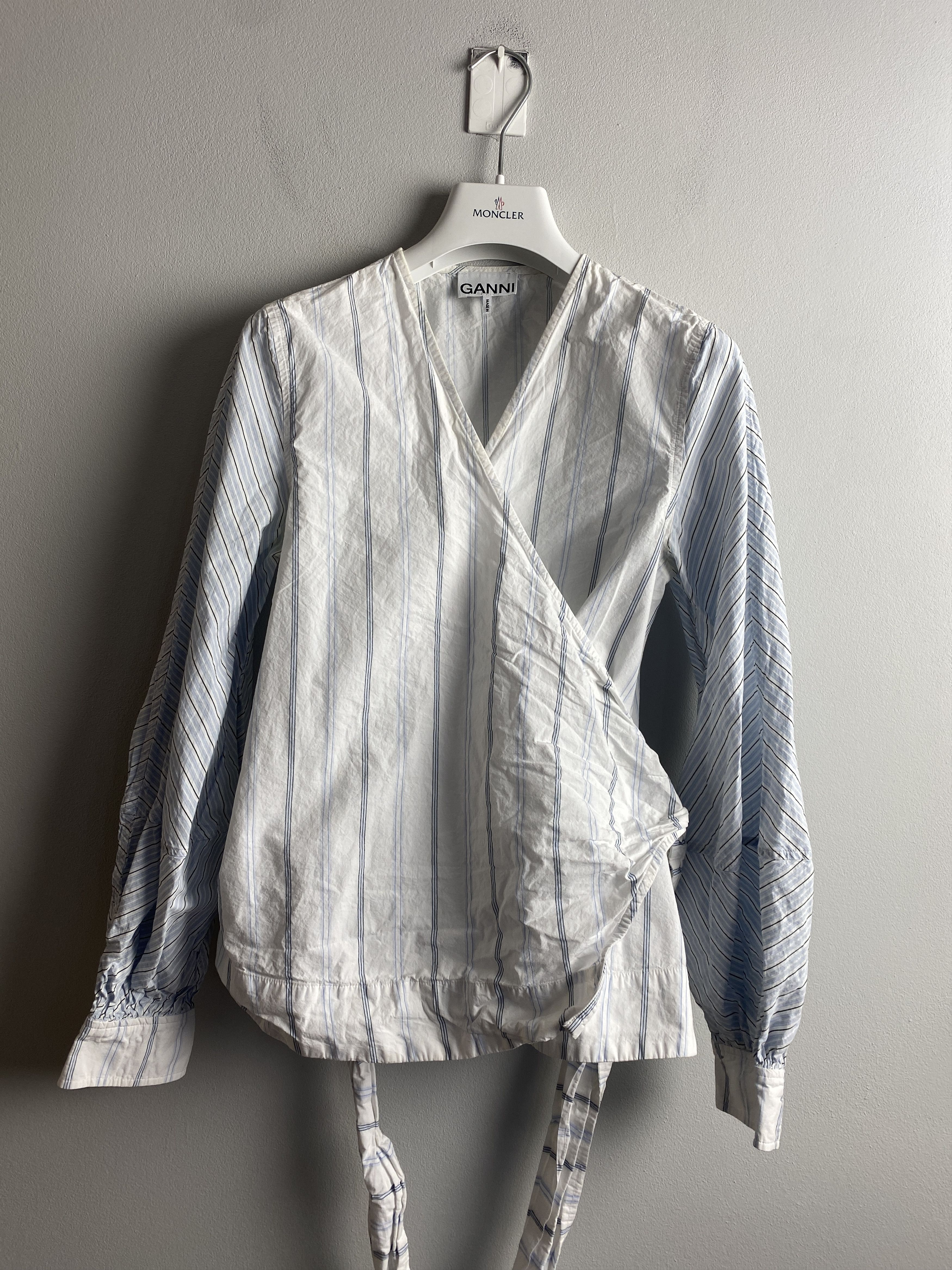 Ganni Ganni striped wrap blouse shirt v neck Size XS / US 0-2 / IT 36-38 - 1 Thumbnail