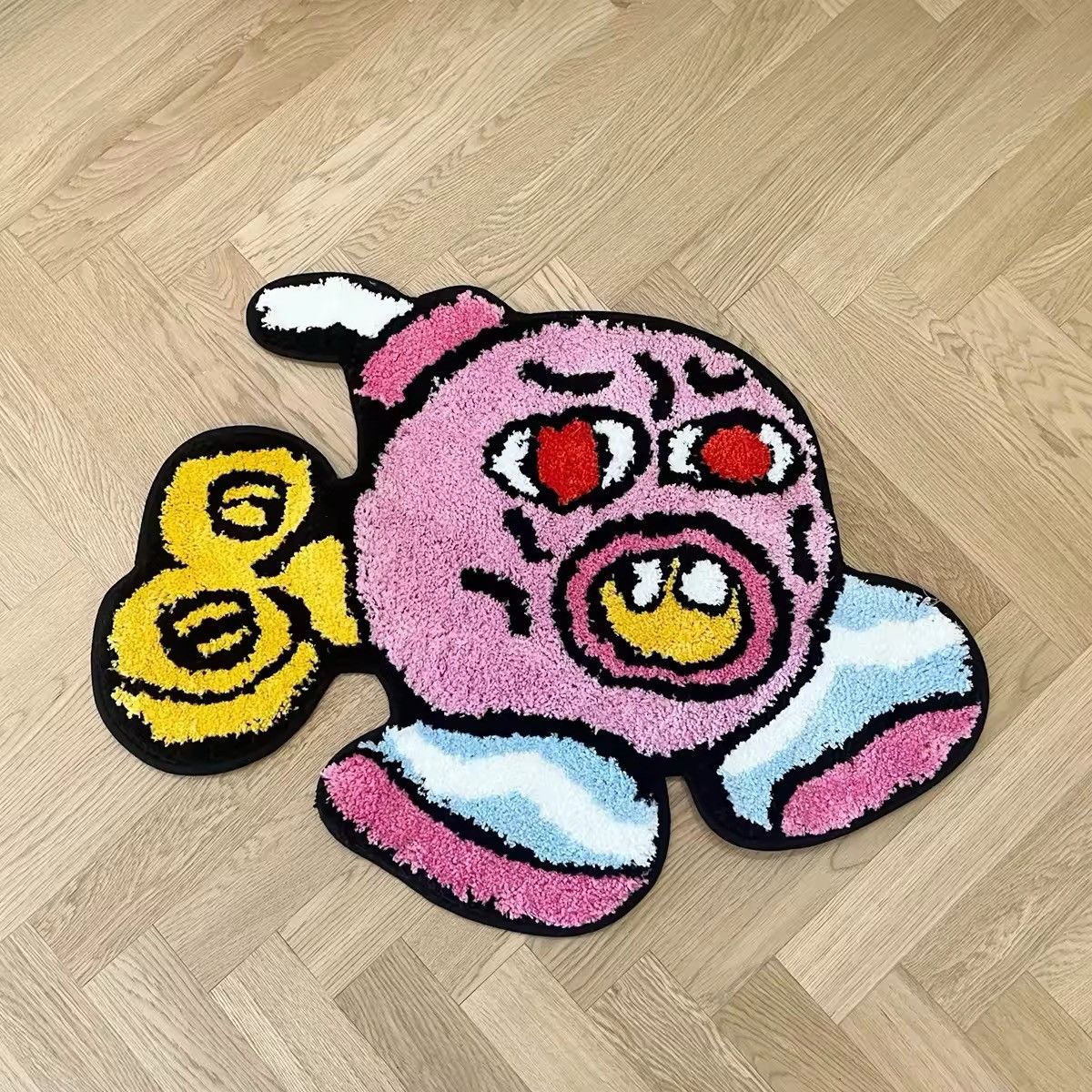 Handmade Tufted Plush Cherry Bomb Cartoon Carpet Rug Size ONE SIZE - 3 Thumbnail