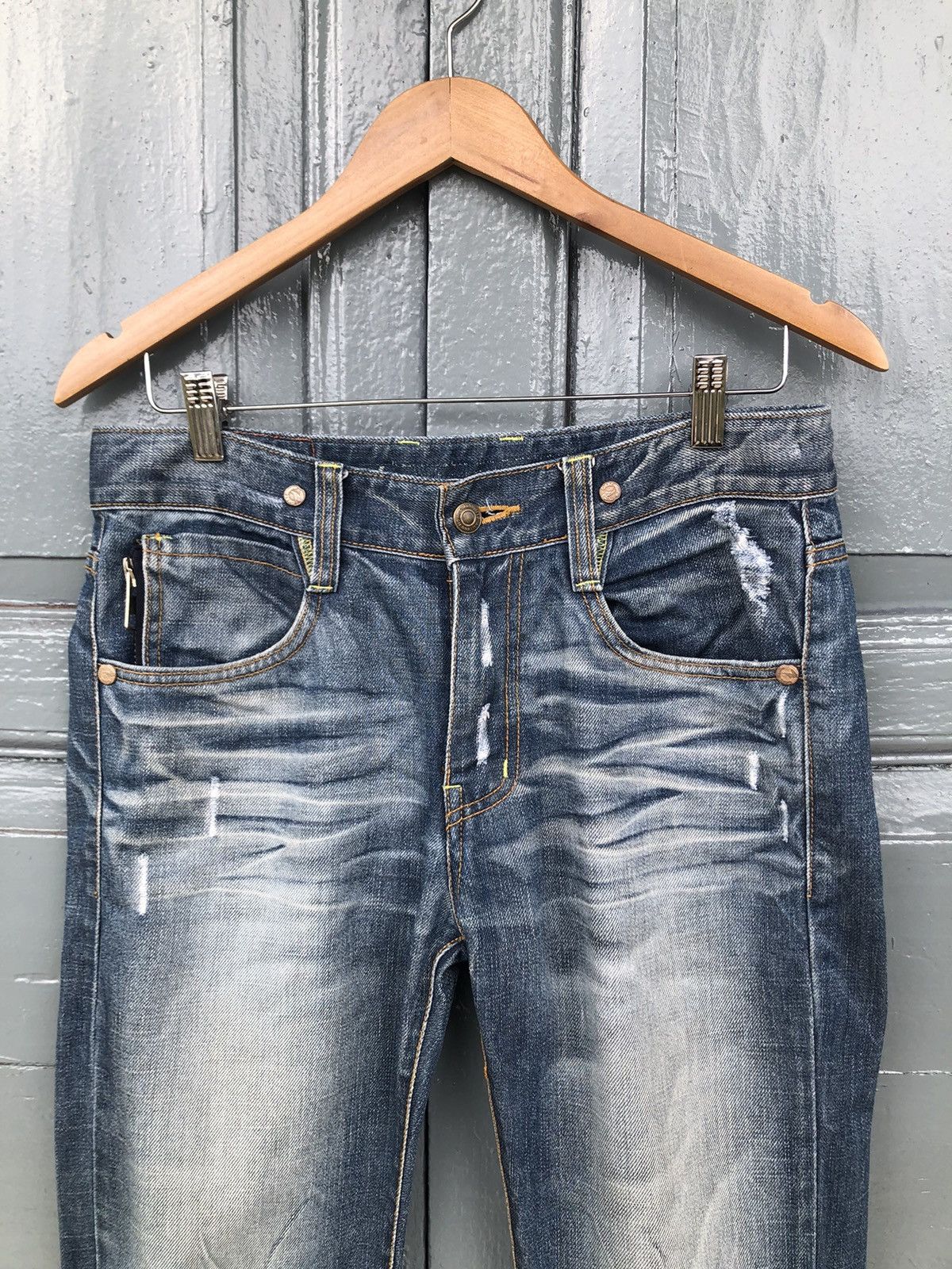 Japanese Brand On Board Distressed Denim Size US 33 - 3 Thumbnail