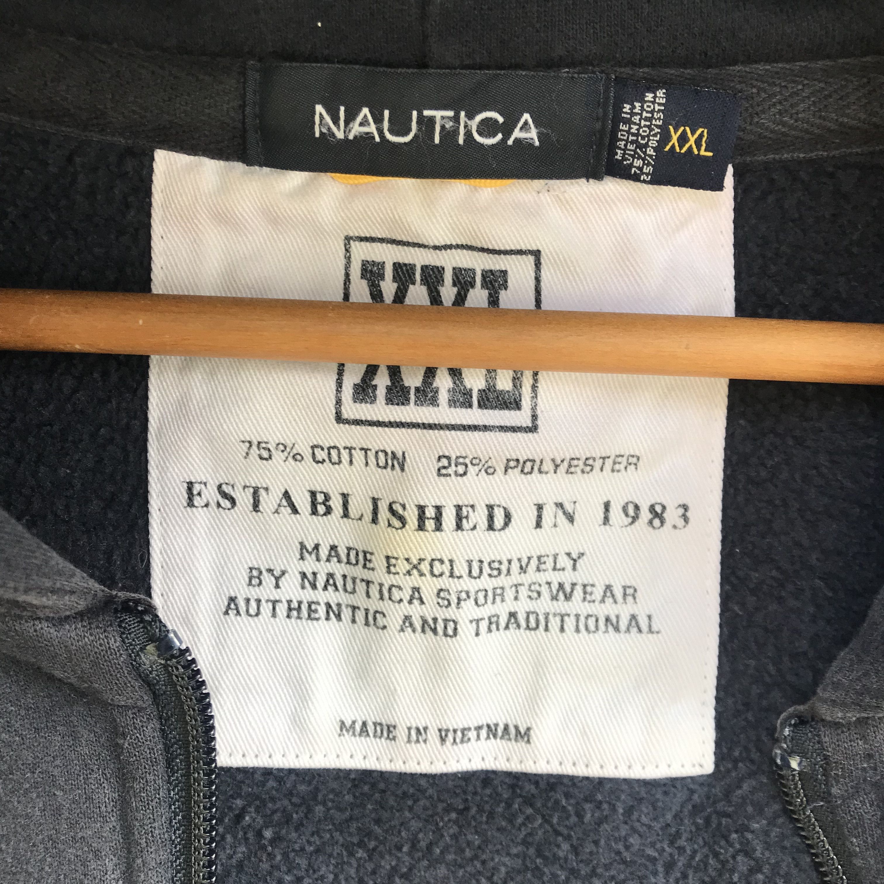 Nautica × Vintage Nautica Big Spellout Logo Hoodie Sweater Zip Up Size US XXL / EU 58 / 5 - 6 Thumbnail