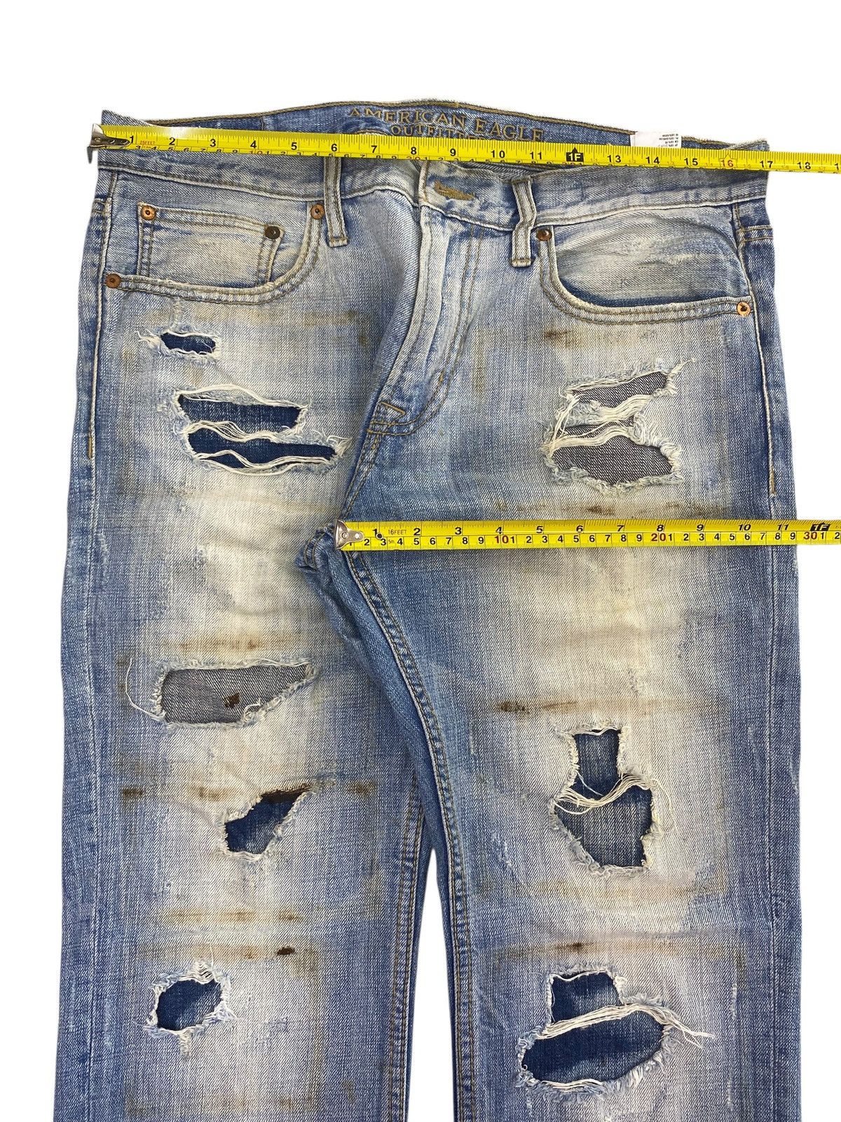 American Eagle Outfitters American Eagle Outfitters Ripped Patchwork Style Loose Jeans Size US 34 / EU 50 - 5 Thumbnail