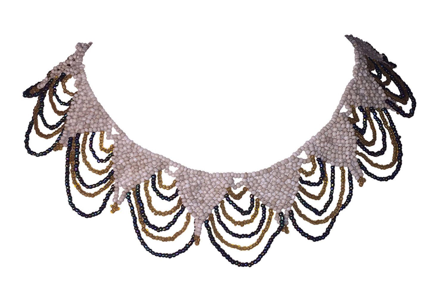 Designer Gorgeous Multi Colored Seed Bead Collar Necklace Size ONE SIZE - 1 Thumbnail