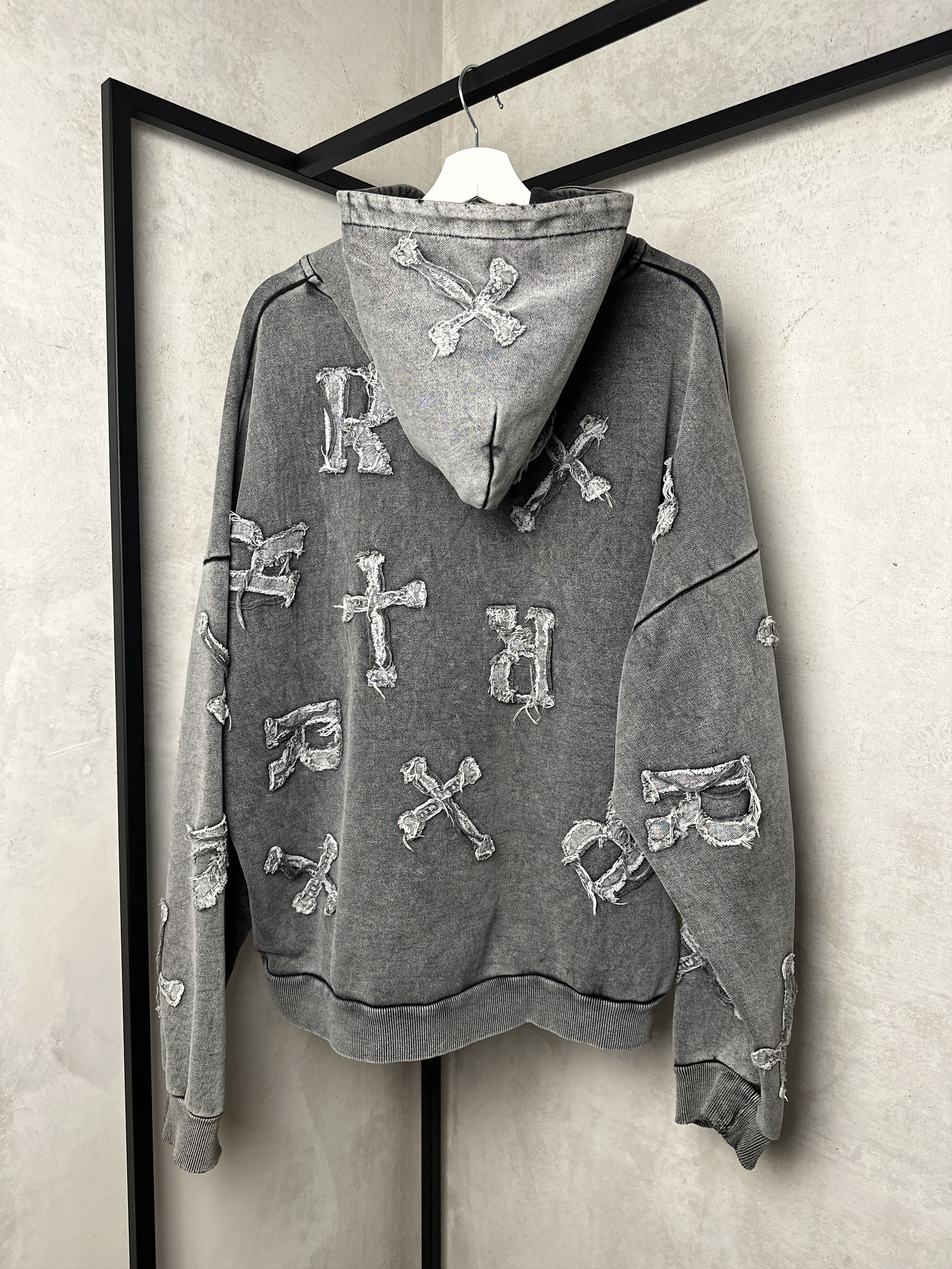 Racer Worldwide RARE Racer Worldwide Patch Cross Washed Grey Hoodie Size US XL / EU 56 / 4 - 11 Thumbnail