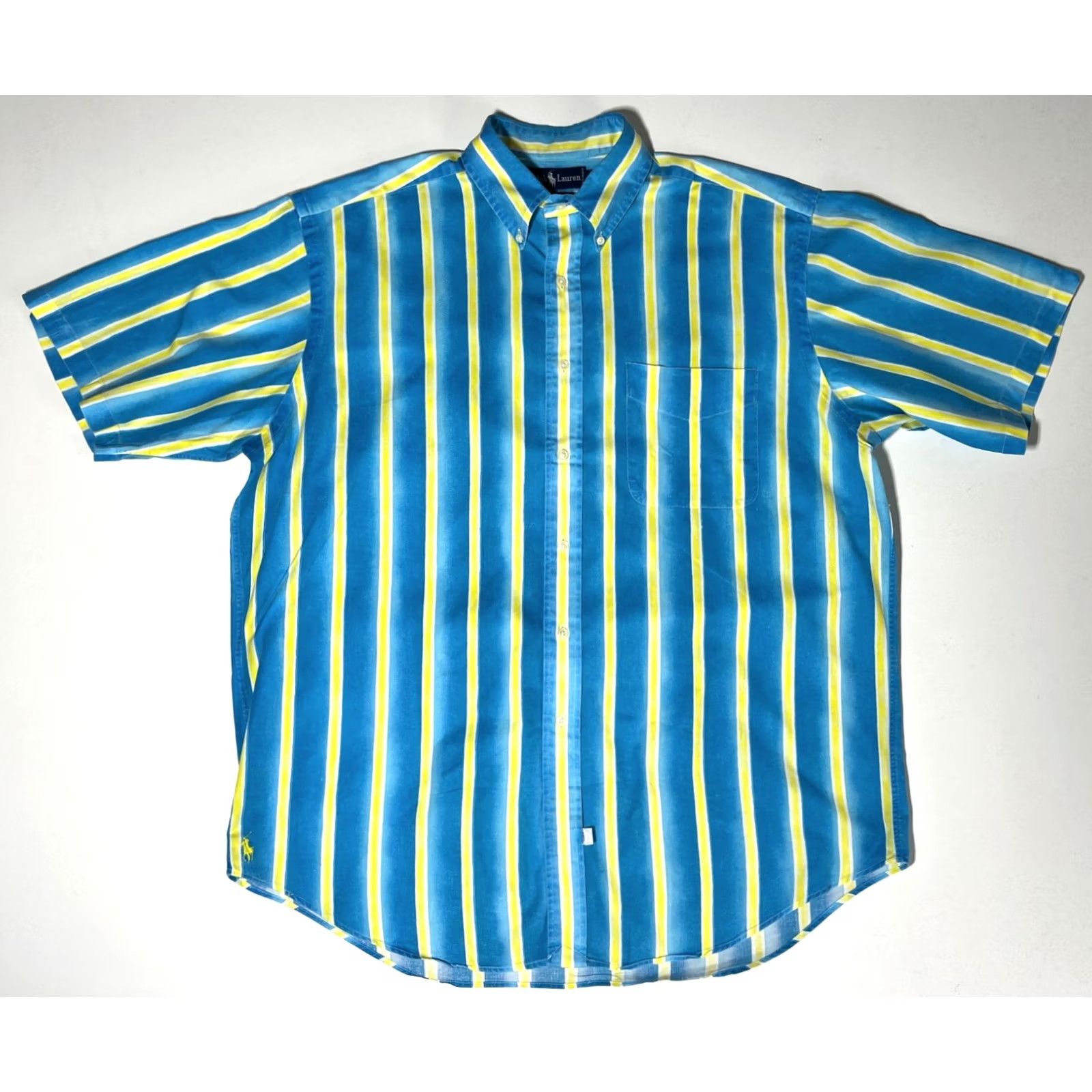 Ralph Lauren Men's Vintage Ralph Lauren Short Sleeve Button-Down Cotton Shirt Striped Sz L Size US L / EU 52-54 / 3 - 3 Thumbnail