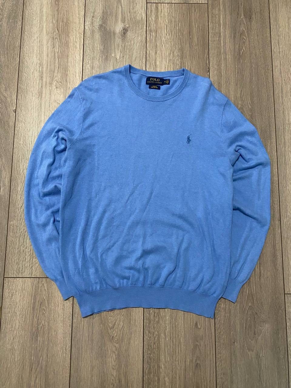 Polo Ralph Lauren Vintage Polo Ralph Lauren Knit Crew Neck Light Sweaher Blue Size US M / EU 48-50 / 2 - 1 Thumbnail