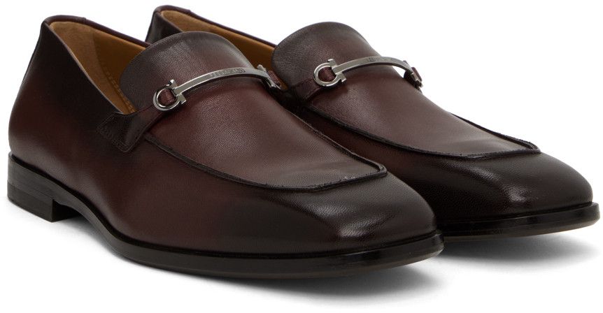 Salvatore Ferragamo o1s1rm0924 Fedro Leather Loafer in Burgundy Size US 11.5 / EU 44-45 - 2 Thumbnail