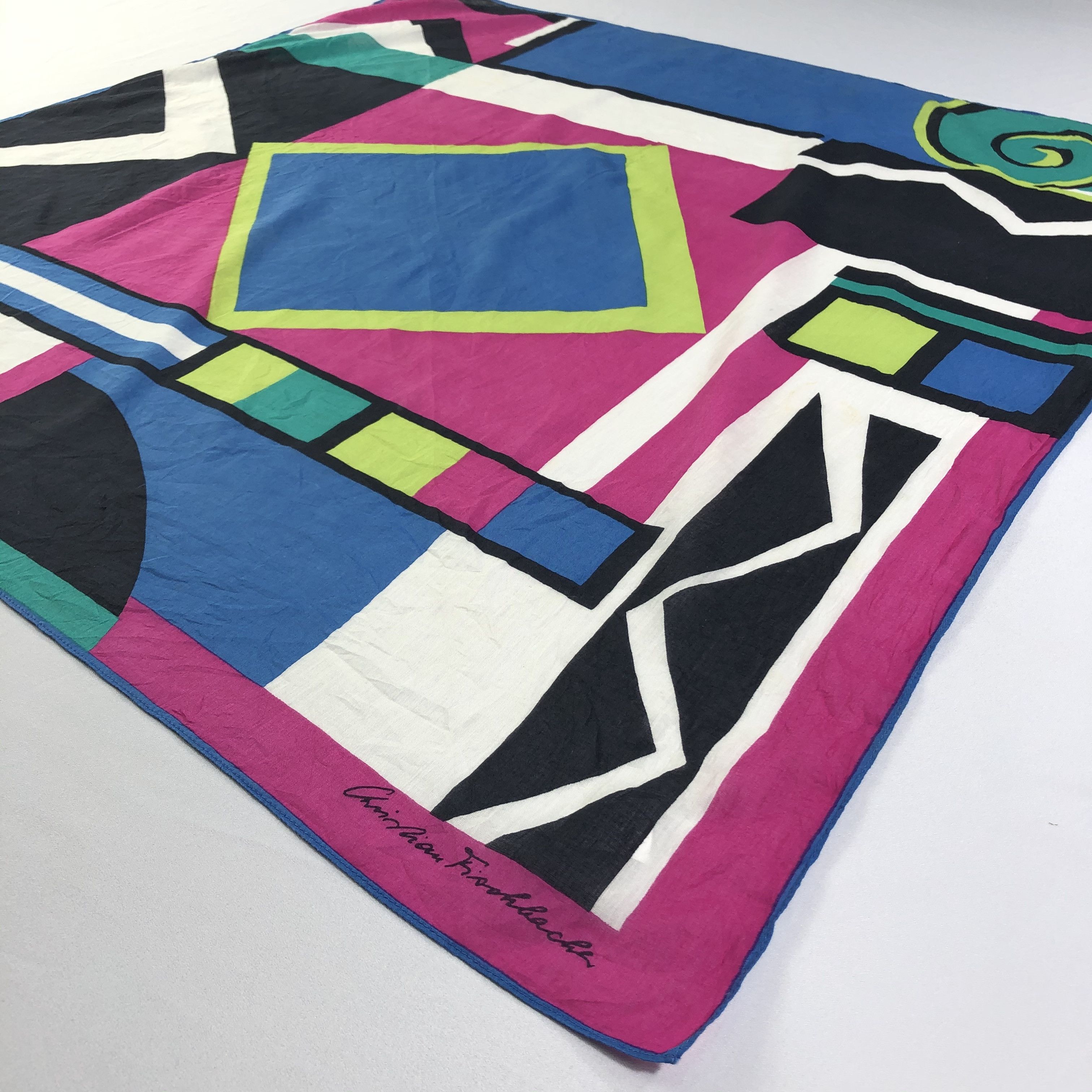 Vintage Vintage Christian Fischbacher Silk Scarf Size ONE SIZE - 3 Thumbnail