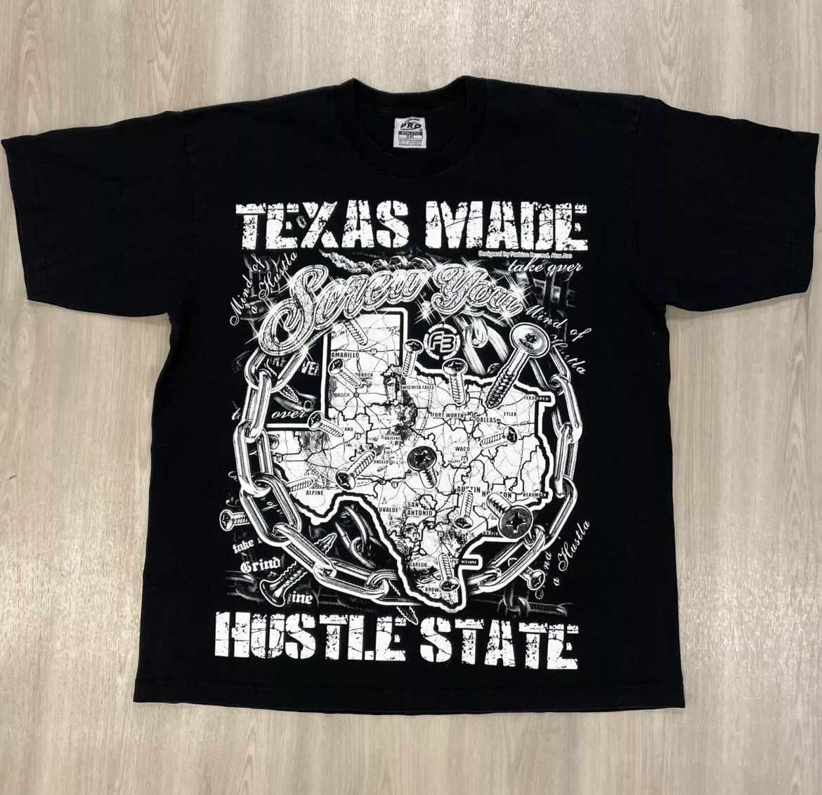 Rap Tees × Vintage Vintage Y2K Screw You TX Made Born And Raised Mens 2XL Size US XXL / EU 58 / 5 - 1 Thumbnail