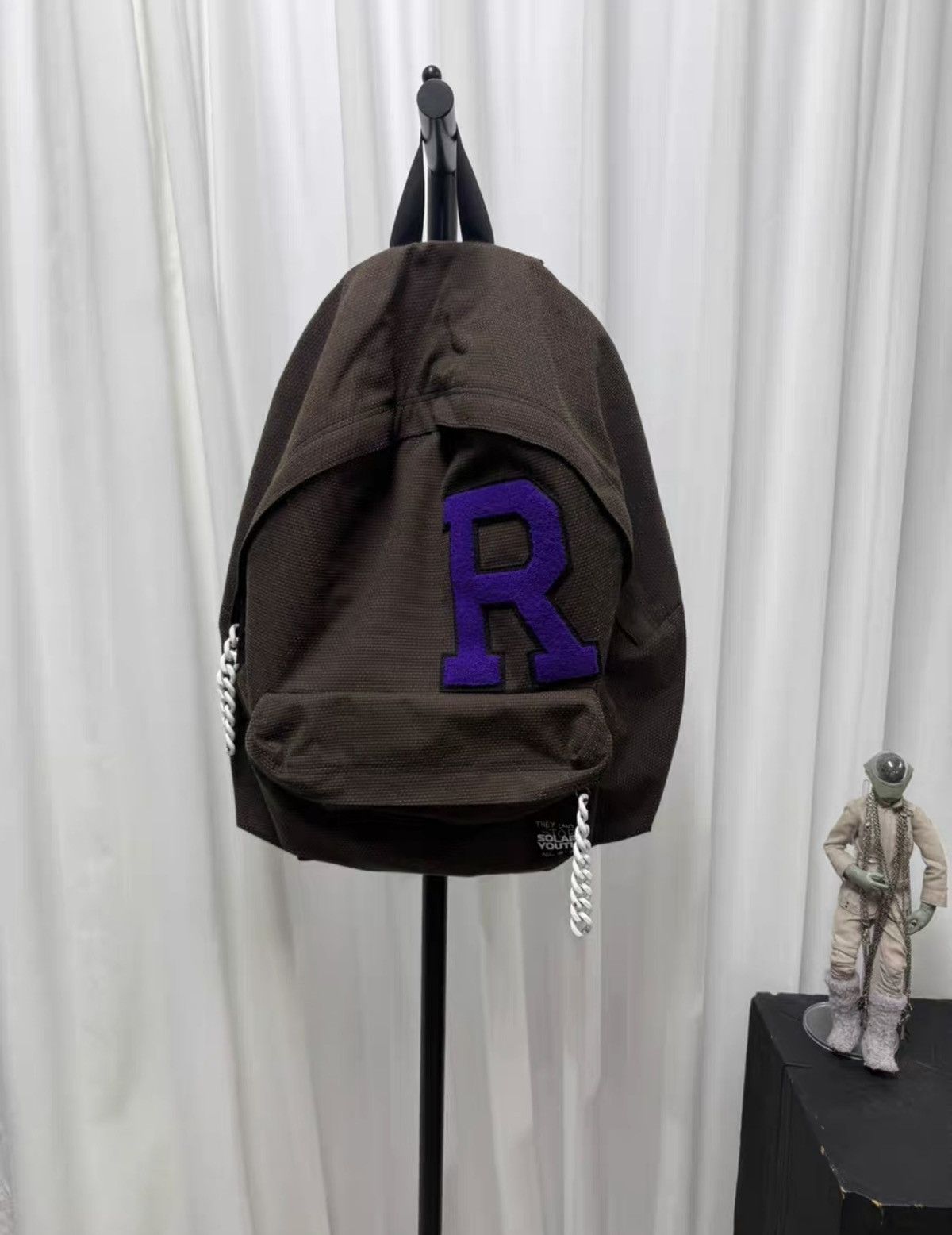 Raf Simons RAF SIMONS Flocked Chain-Strap Backpack Size ONE SIZE - 1 Thumbnail