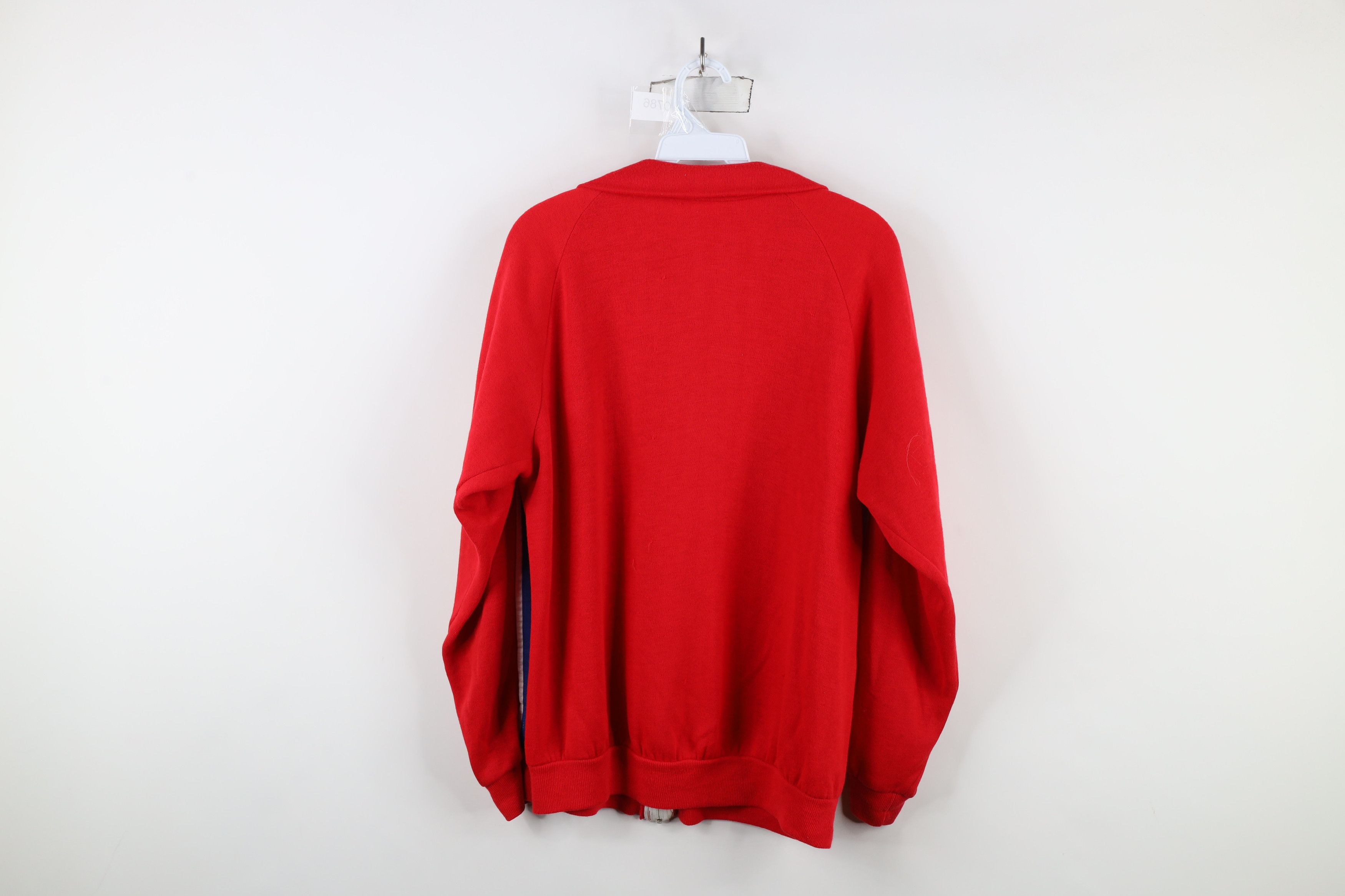 Vintage Vintage 70s Streetwear Striped Full Zip Track Jacket Red Size US L / EU 52-54 / 3 - 11 Thumbnail