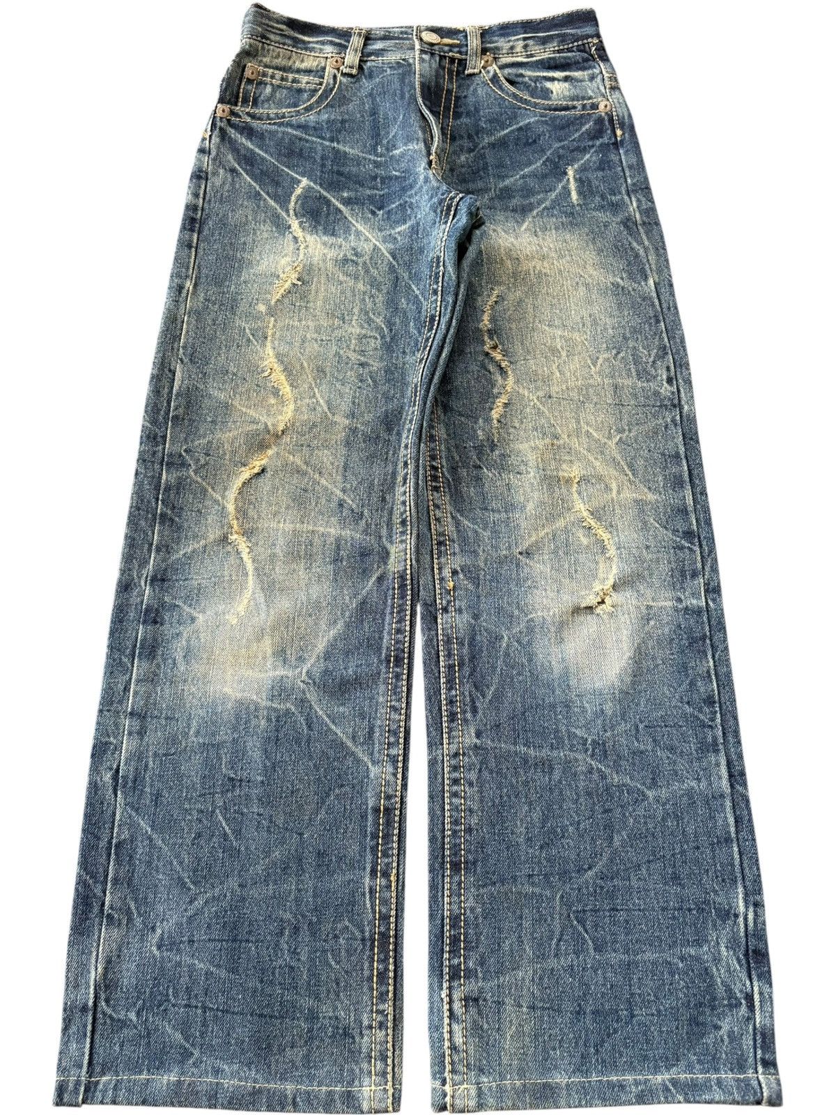 Edwin Vintage Japanese Brand Rusty Mud Wash Distress Loose Jeans Size 26" / US 2 / IT 38 - 1 Thumbnail