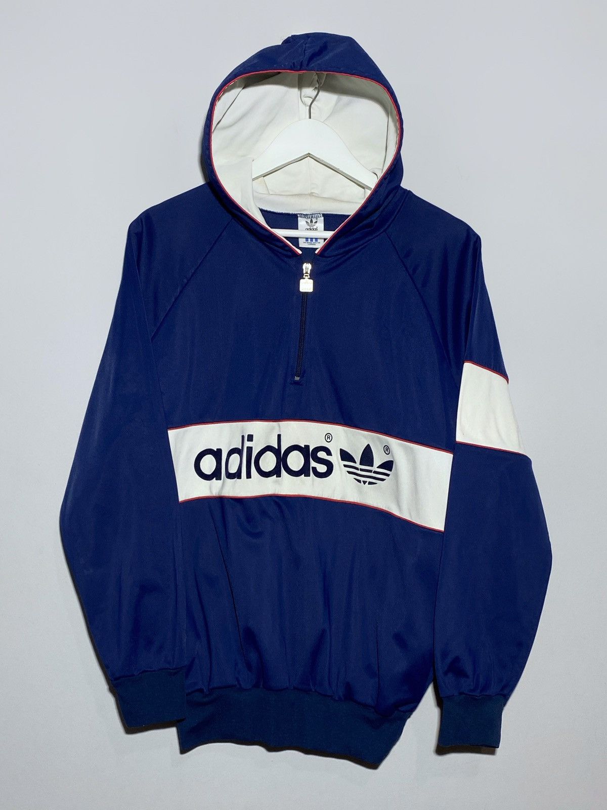 Adidas 🔥 ADIDAS VINTAGE UK WINDBREAKER 80S TRACK TREFOIL VIBES Size US S / EU 44-46 / 1 - 1 Thumbnail