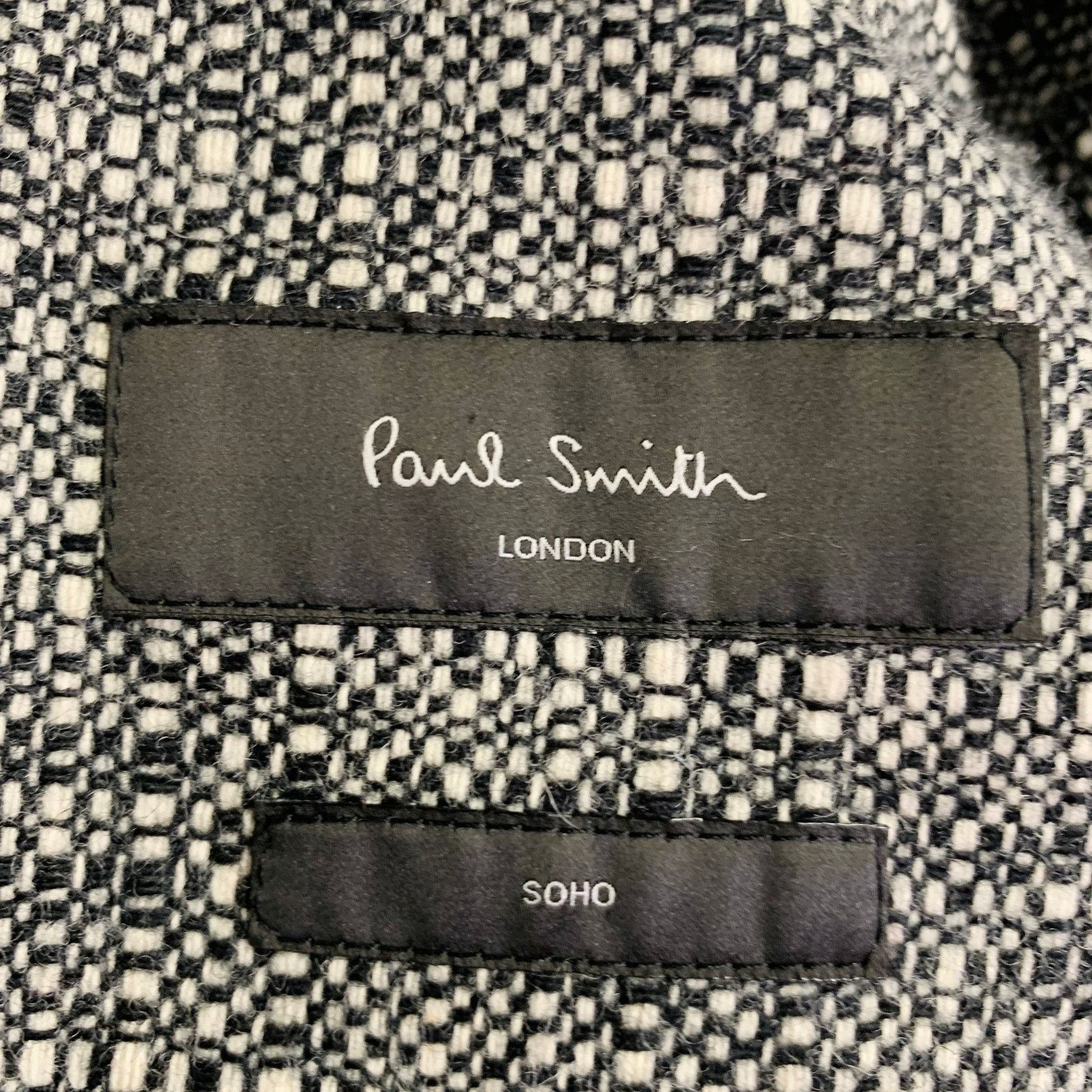 Paul Smith Size 36 Black White Woven Wool Notch Lapel Sport Coat Size 36R - 7 Thumbnail