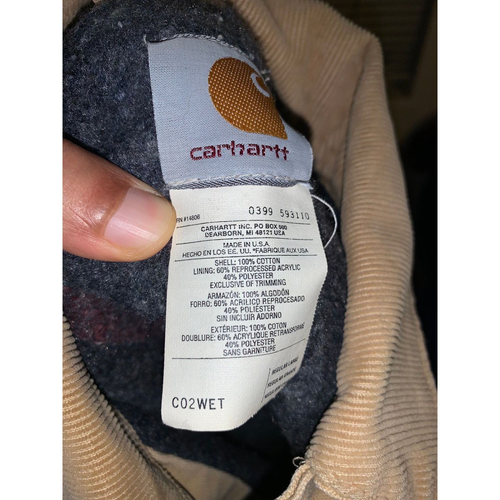 Carhartt × Vintage Carhartt C02WET Chore Coat Wheat Blanket Lined Jacket USA L Size US L / EU 52-54 / 3 - 4 Thumbnail