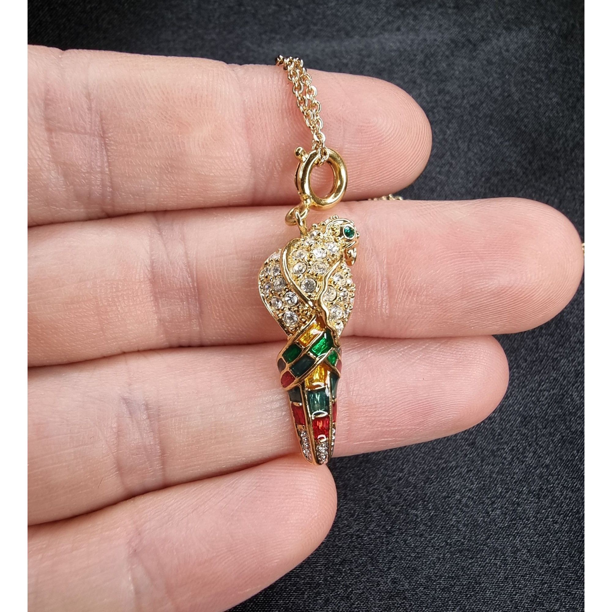 Vintage Vintage Nolan Miller Gold-Tone Parrot Pendant Necklace With Size ONE SIZE - 6 Thumbnail