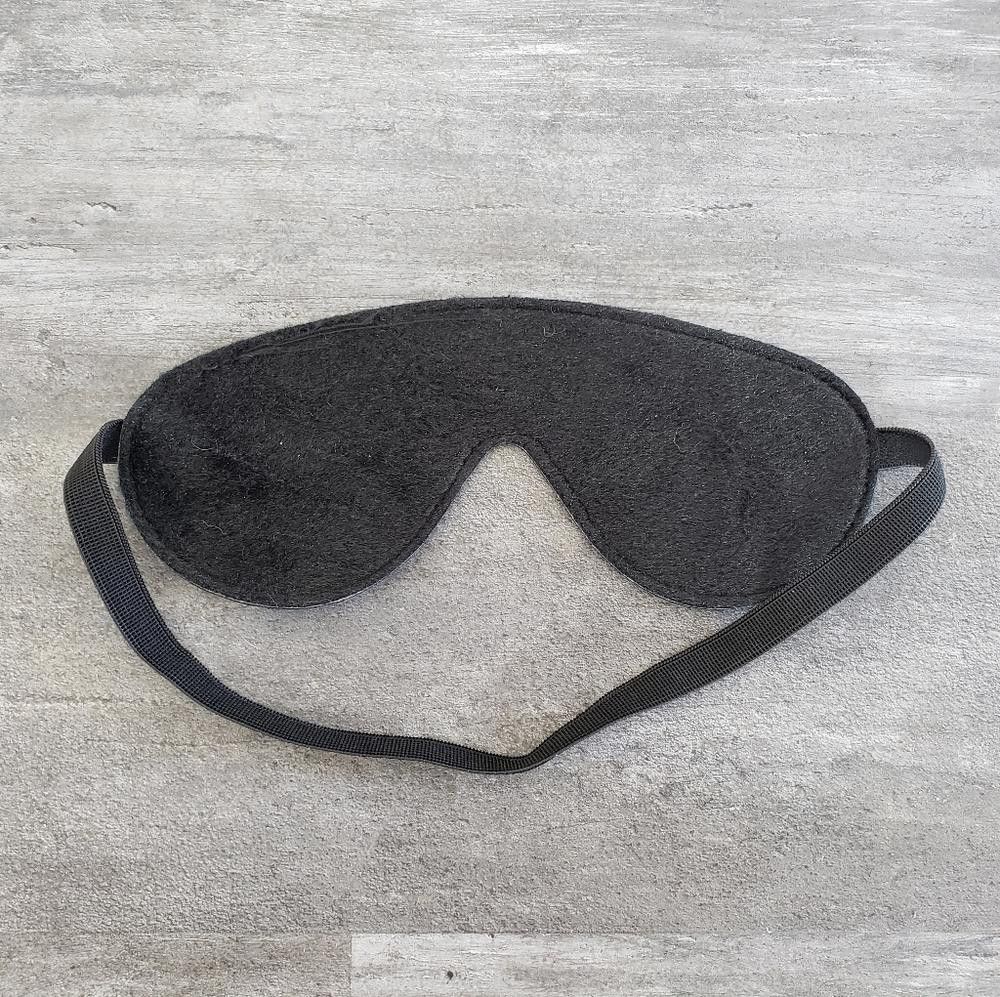 Designer Black Faux Leather Eye Mask Size ONE SIZE - 2 Thumbnail