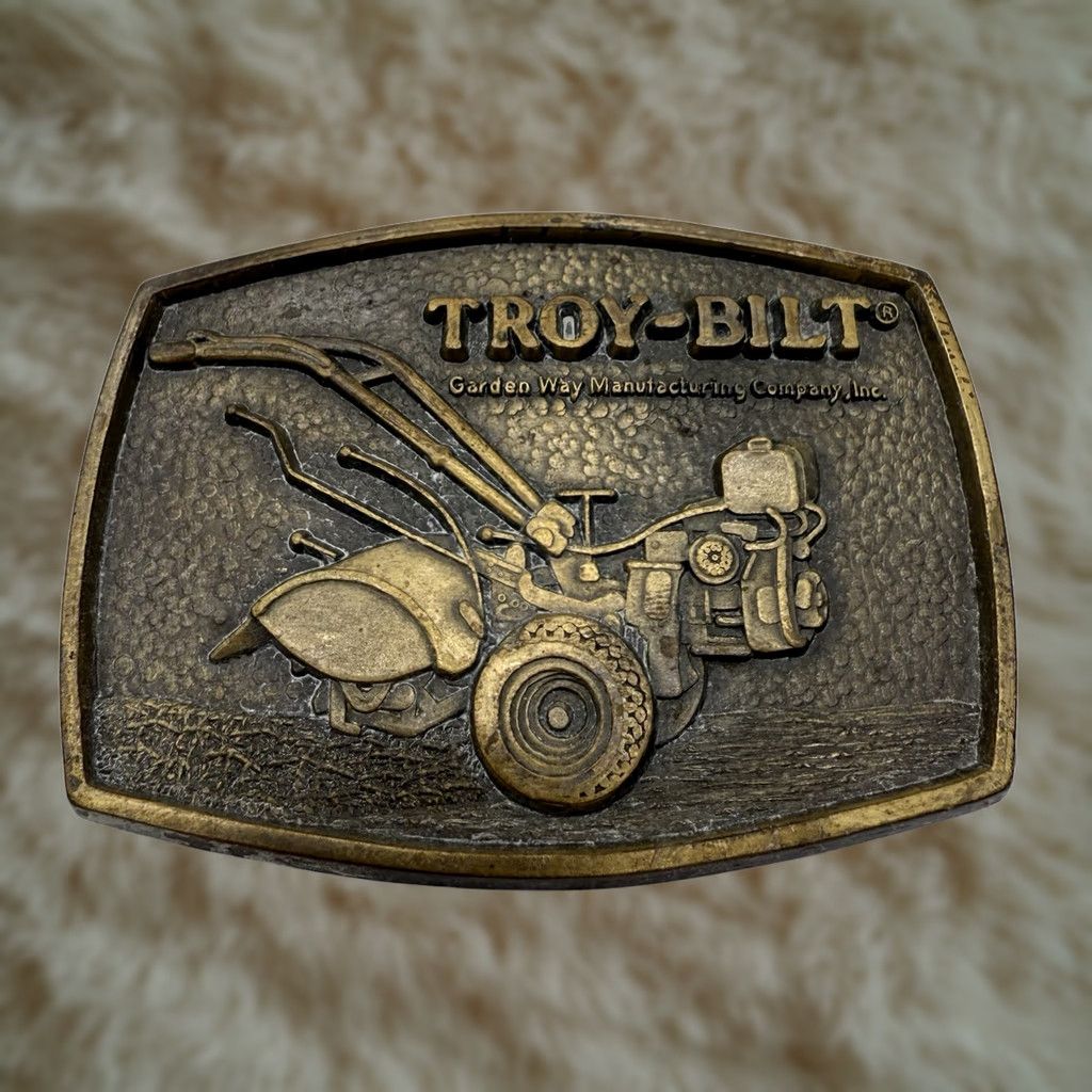 Vintage VINTAGE Troy-Bilt Belt Buckle Garden Way Manufacturing. Co Mens Brass - Size ONE SIZE - 1 Thumbnail