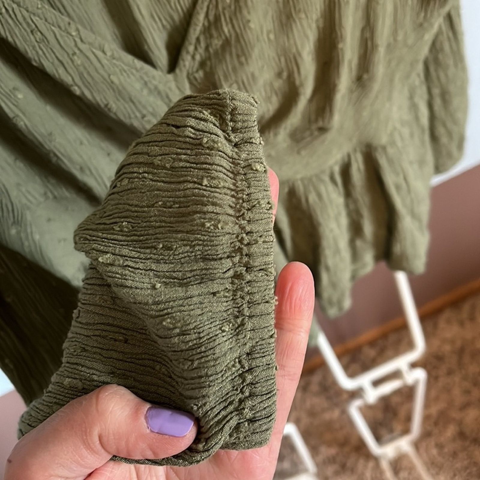 American Eagle Outfitters American Eagle Olive Long Sleeve V-Neck Flowy Blouse XL Size XL / US 12-14 / IT 48-50 - 5 Thumbnail