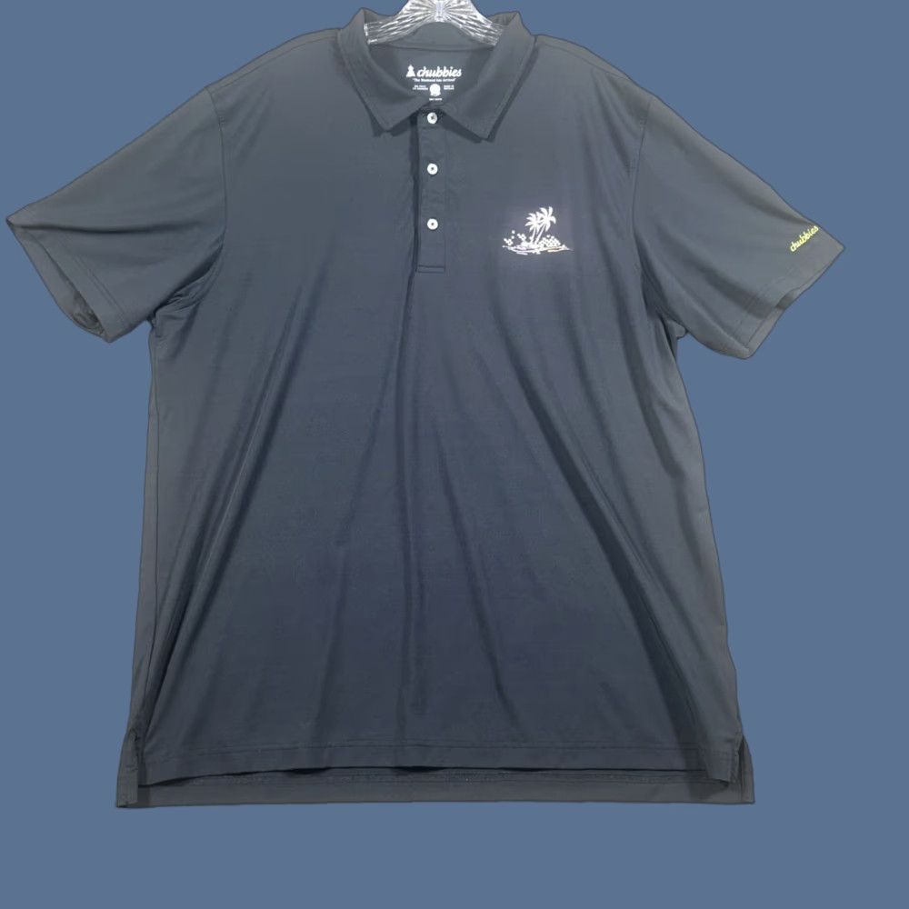 Chubbies Chubbies Polo Mens 2XL Black Palm Trees Performance Stretch Golf Tennis Short Sleeve Collared Shirt Size US XXL / EU 58 / 5 - 1 Thumbnail