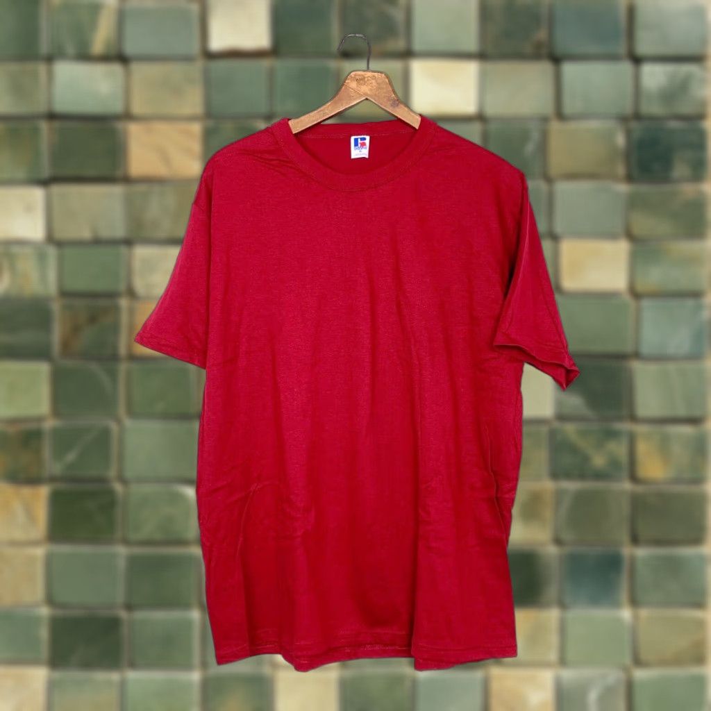 Russell Athletic VINTAGE Russell Athletic Shirt Unisex XL Red 1990s Deadstock Short Sleeve Cotton 50/50 Basic Tee - 1990s Grunge USA Size US XL / EU 56 / 4 - 1 Thumbnail