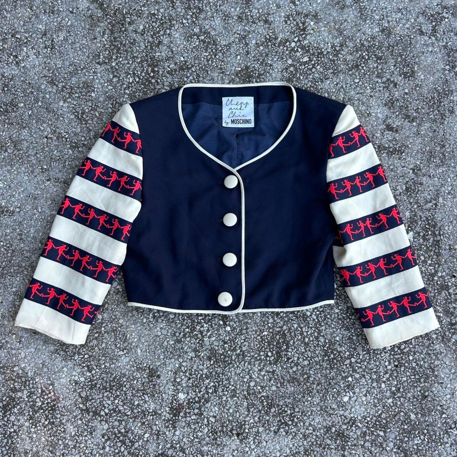 Moschino Moschino Cheap and Chic 90s cropped 3/4 sleeve jester jacket Size XS / US 0-2 / IT 36-38 - 2 Thumbnail