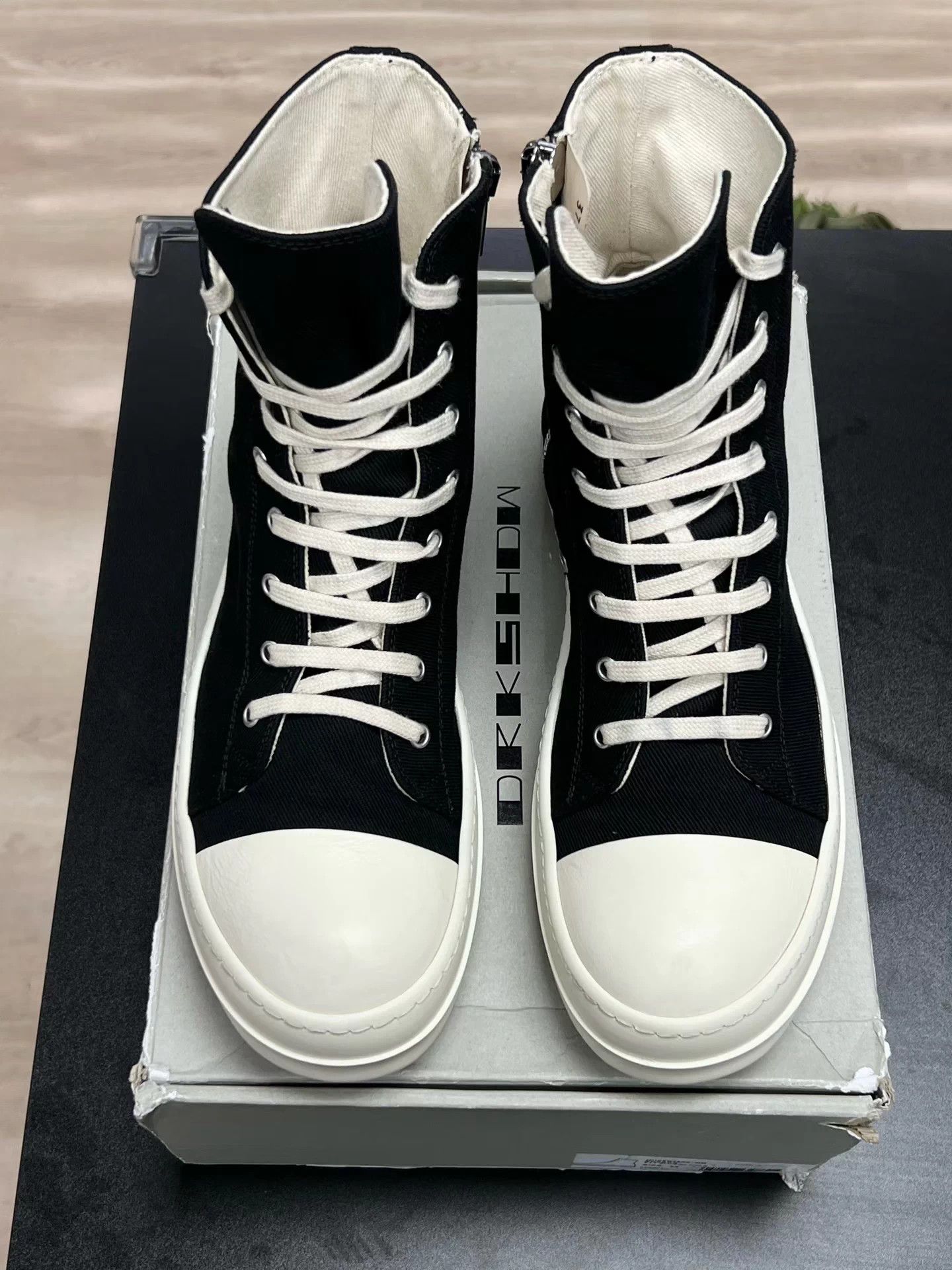 Rick Owens Rick Owens RO high-top black zipper sneaker EUR 43 Size US 10 / EU 43 - 3 Thumbnail