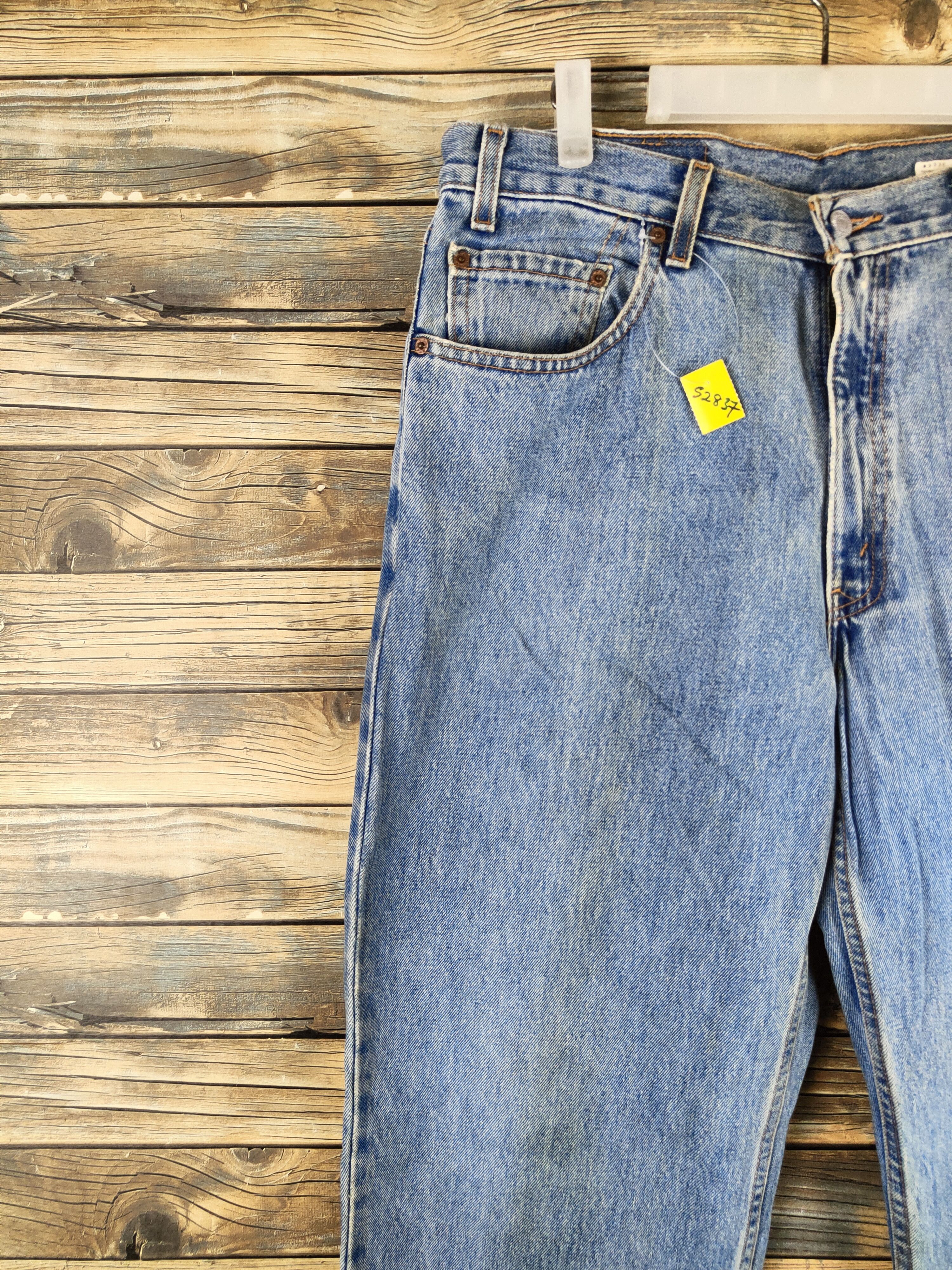 Levi's 550 Levi's Blue Distressed Ripped denim Jeans #S2837 Size US 35 - 3 Thumbnail