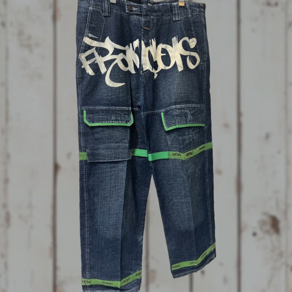 Denime VINTAGE Girbaud Jeans Denim Spellout Graffiti 90s Wide-Leg Size 38 Blue Men's Regular 38in Inseam Distressed Rare Size US 38 / EU 54 - 1 Thumbnail