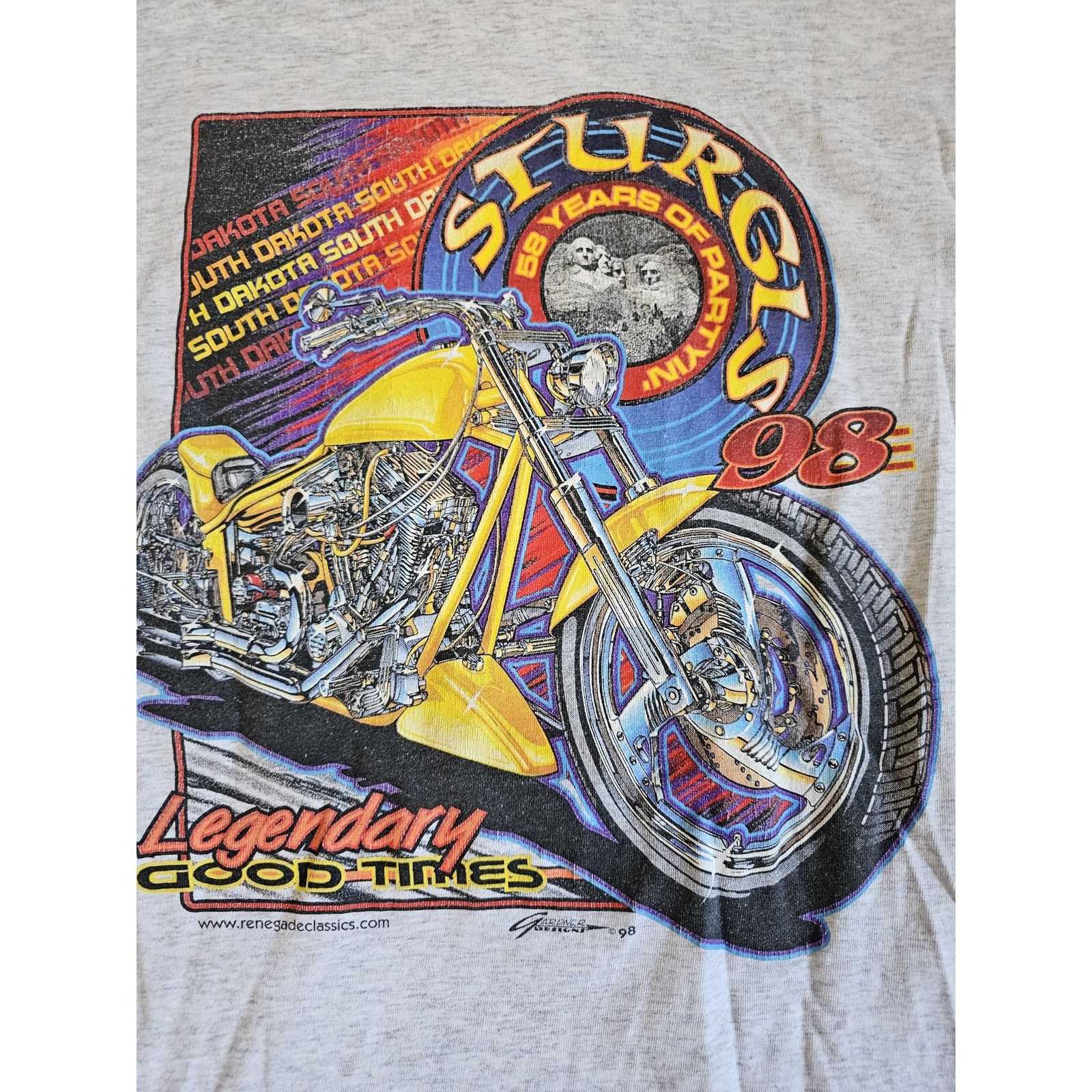 Other Sturgis 1998 Long Sleeve Gray Orange Pocket T-shirt Sz XL Size US XL / EU 56 / 4 - 3 Thumbnail
