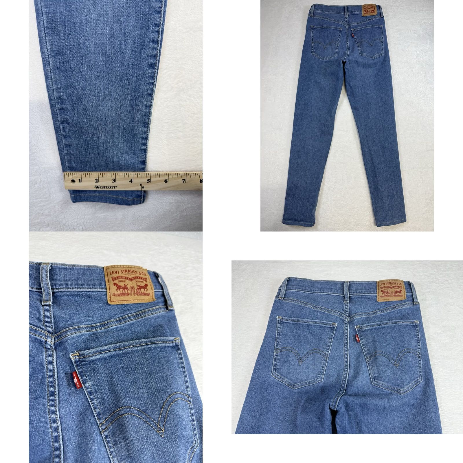 Levi's VINTAGE? No. Levi's Jeans Women Slim Zip Button Denim Blue 28x30 Mile High High Rise 28 IN inseam 28.5in 90s? Size 28" / US 6 / IT 42 - 8 Thumbnail