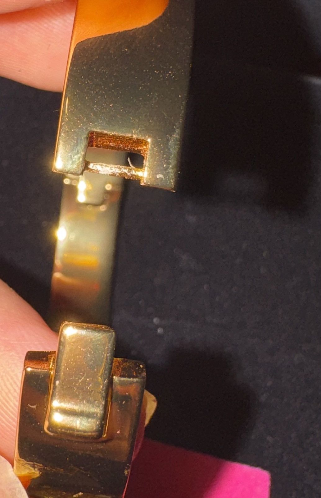 Kurt Geiger Kurt Geiger London Crystal Hinge Bangle Gold Tone Size ONE SIZE - 5 Thumbnail