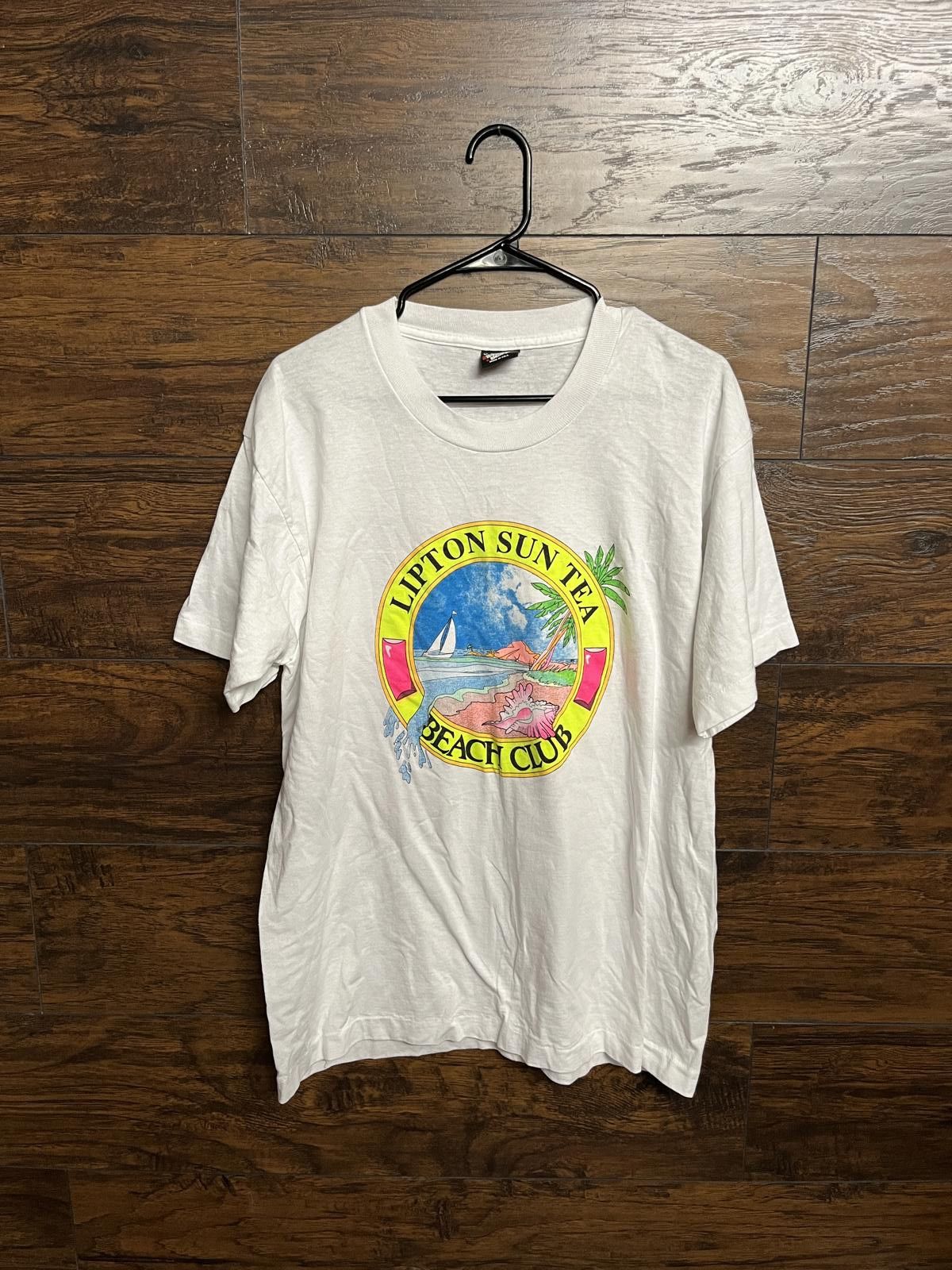 Vintage Lipton Ice Tea T-shirt Sun Tea Beach Club Shirt XL