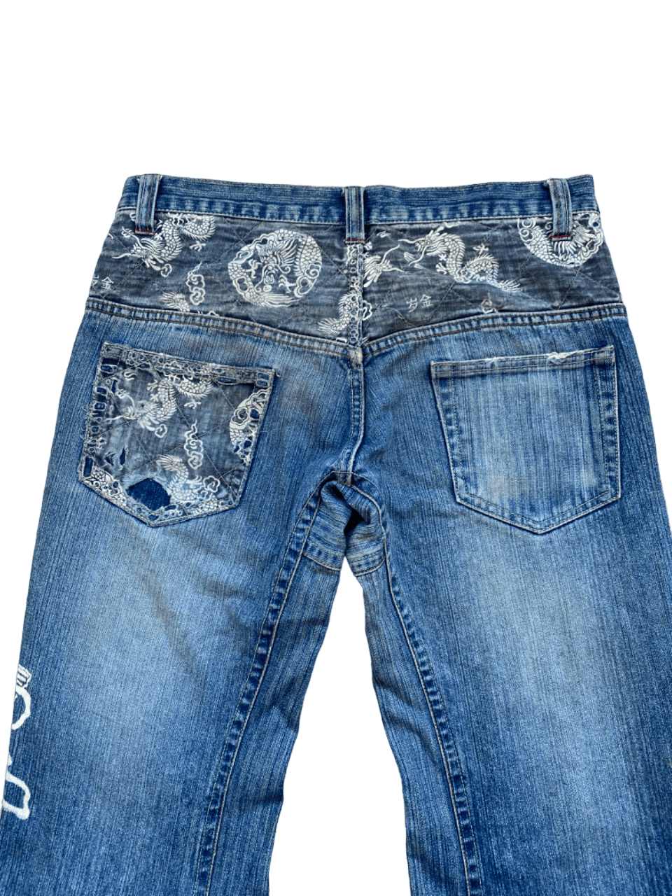 14th Addiction × If Six Was Nine Distressed Dragon Denim Jeans Size US 32 / EU 48 - 5 Thumbnail