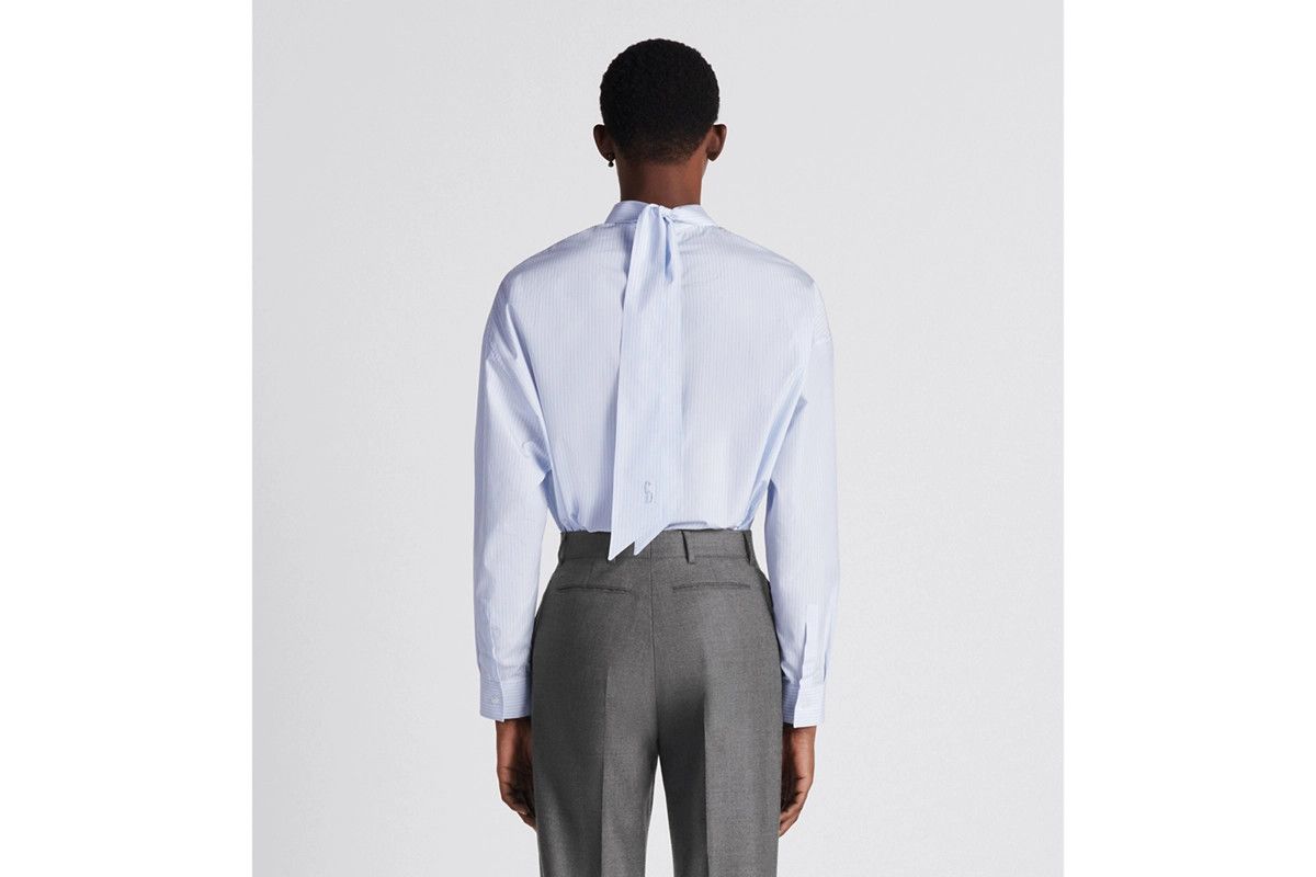 Dior o1w1db11024 Shirt With Tied Detail in Blue Size US XXL / EU 58 / 5 - 5 Thumbnail