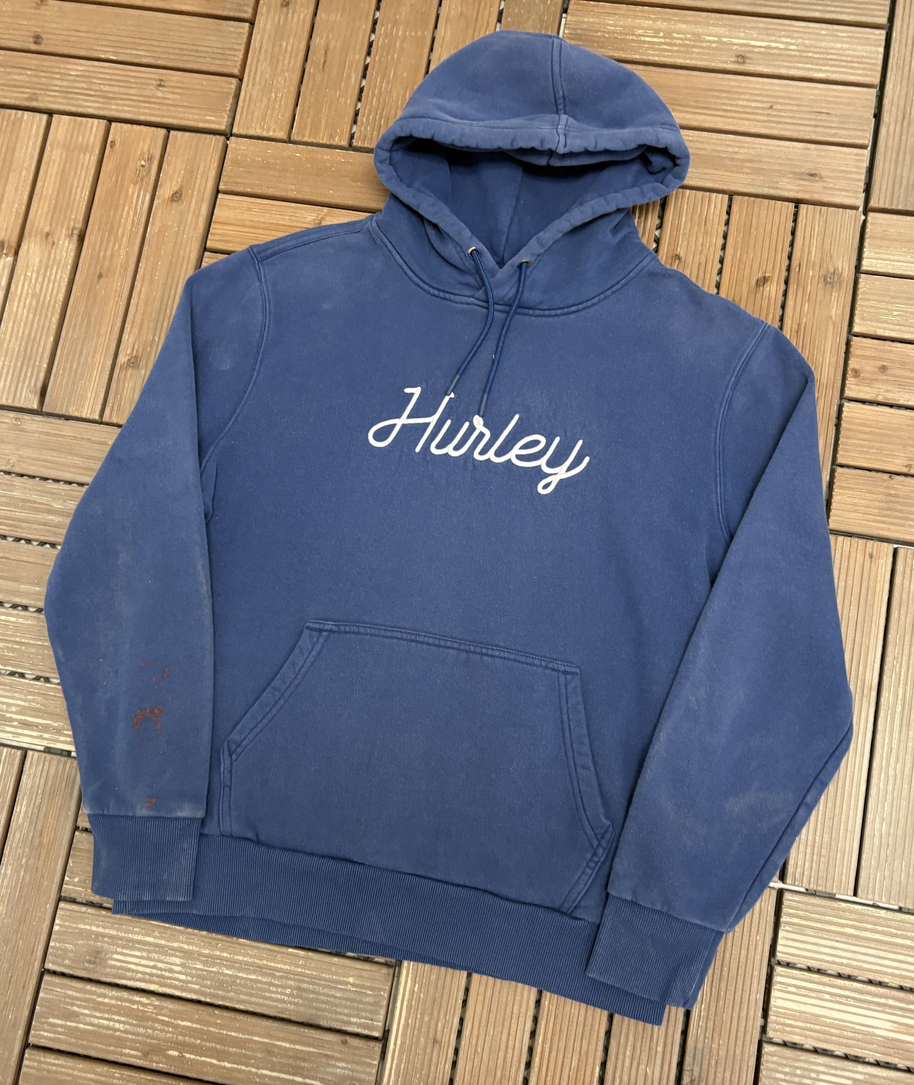 Hurley Hurley Embroidered Vintage Blue Hoodie Sweater Size US M / EU 48-50 / 2 - 3 Thumbnail