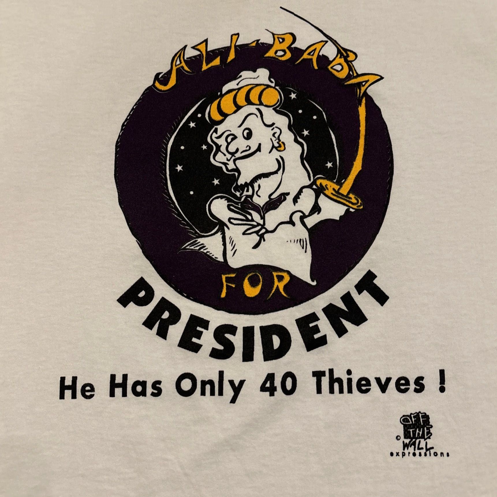 Jerzees VINTAGE JERZEES Funny Ali Baba For President T-Shirt Size L White Politics Mens Size US L / EU 52-54 / 3 - 2 Thumbnail