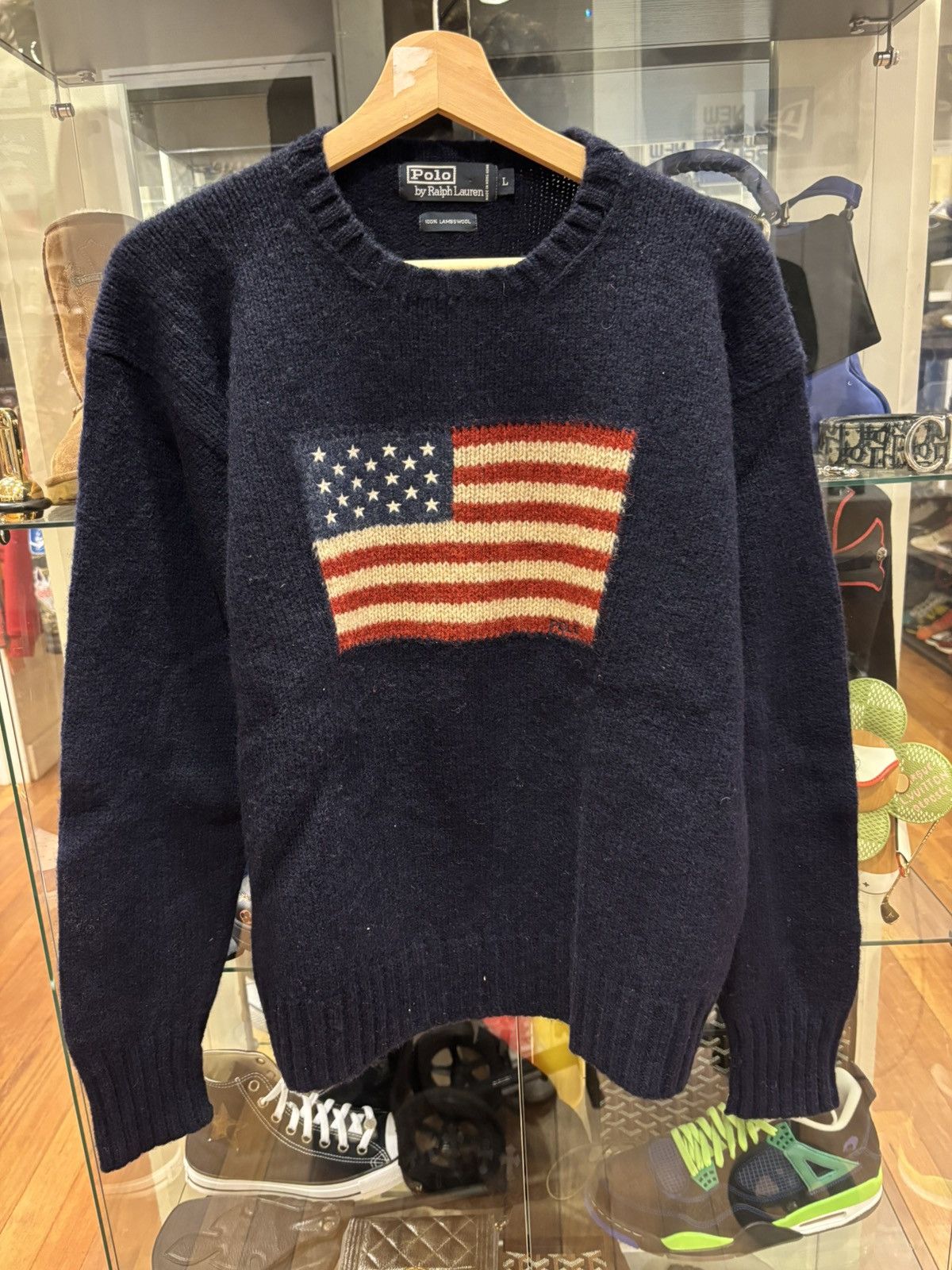 Polo Ralph Lauren Polo Ralph Lauren American Flag Navy Knit Sweater Size US L / EU 52-54 / 3 - 1 Thumbnail