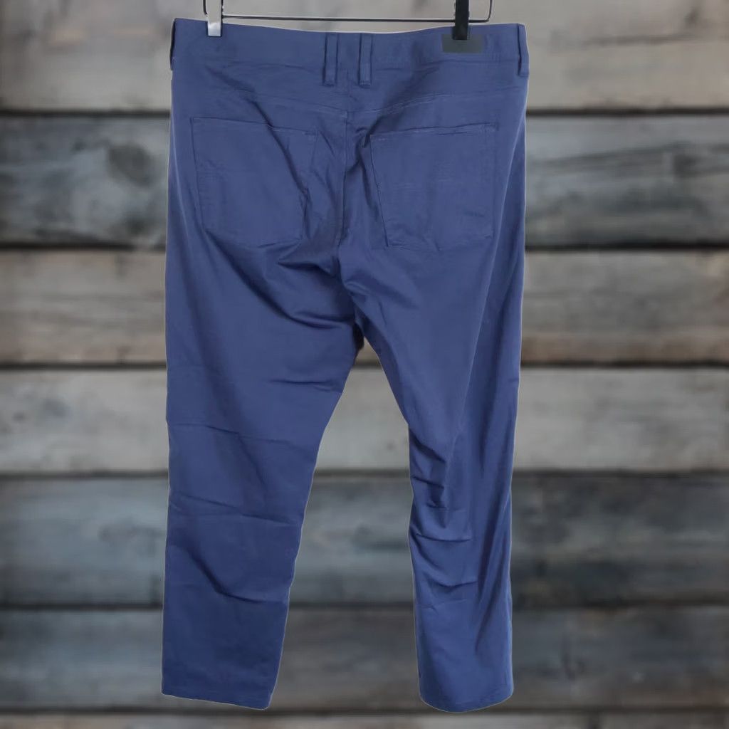 Rhone Rhone Commuter Pants Men 35 x 27 Dark Blue Lightweight Polyester 5 Pocket Chino Flat Front Zip Fly Tapered Casual Regular Inseam 27 Size US 35 - 1 Thumbnail