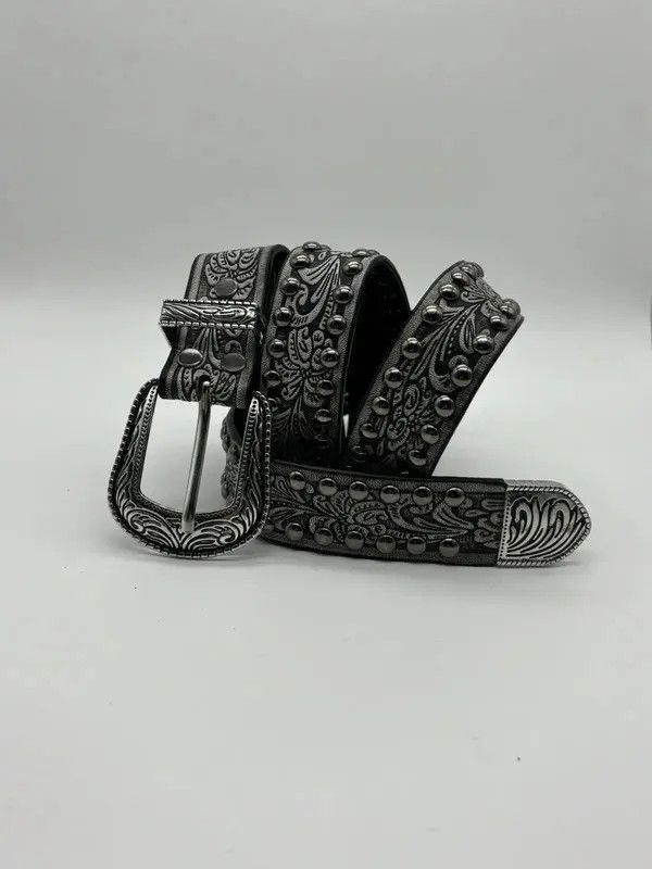 Japanese Brand Gothic Studded Belt (cement gray) Size ONE SIZE - 3 Thumbnail