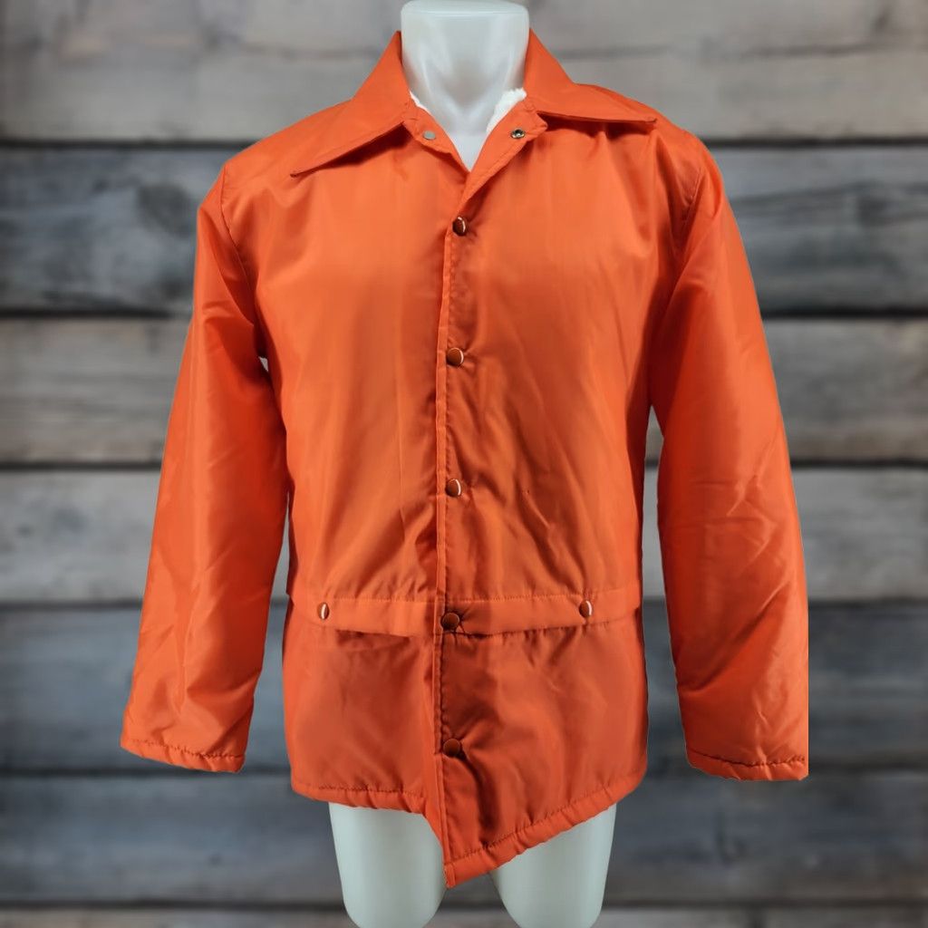 Salem Sportswear VINTAGE Gem Sportswear Nylon Satin Hunter Orange Jacket Medium USA Mens Bomber Snap Embroidered 90s Theme USA Golf Satin Nylon Size US M / EU 48-50 / 2 - 1 Thumbnail