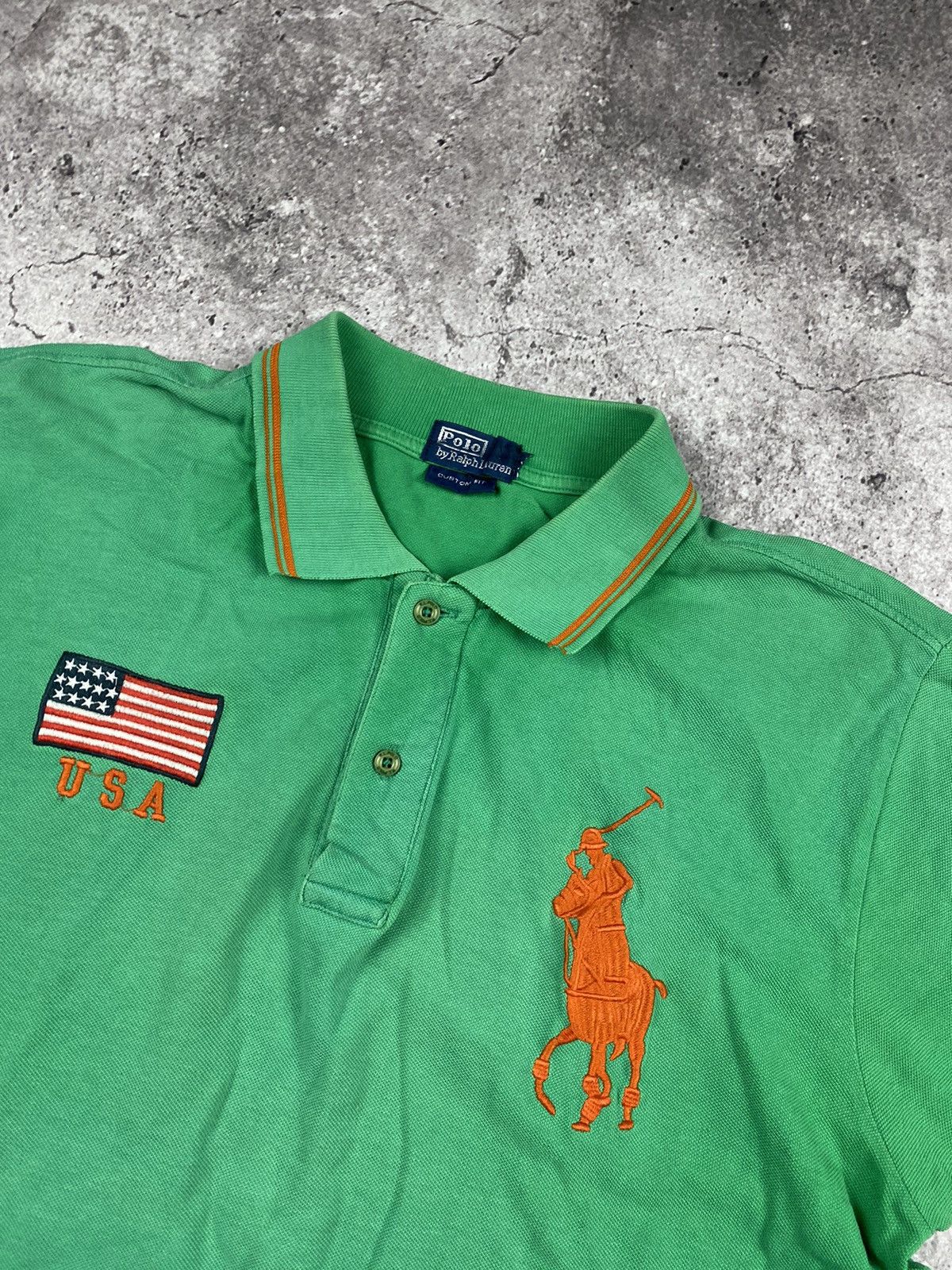Polo Ralph Lauren × Ralph Lauren × Vintage Vintage Polo Ralph Lauren USA Faded Rugby Shirt Y2K Cheef Size US L / EU 52-54 / 3 - 3 Thumbnail