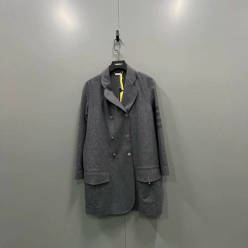 Thom Browne Thom Browne Grey striped wool coat 2506-Nextarrow Size XS / US 0-2 / IT 36-38 - 1 Thumbnail