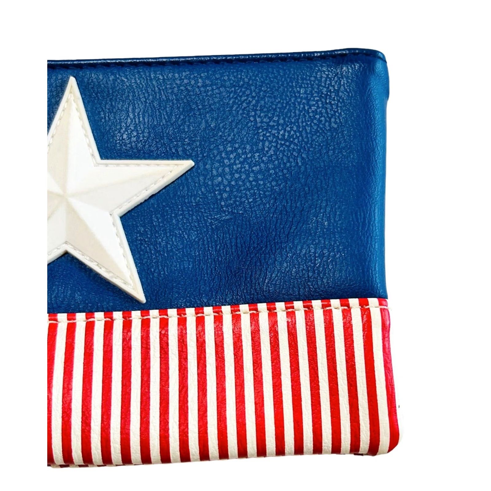 Vintage VINTAGE Marvel Disney Captain America Wristlet Wallet Purse 8"×5" Patriotic / Star NWOT Size ONE SIZE - 3 Thumbnail
