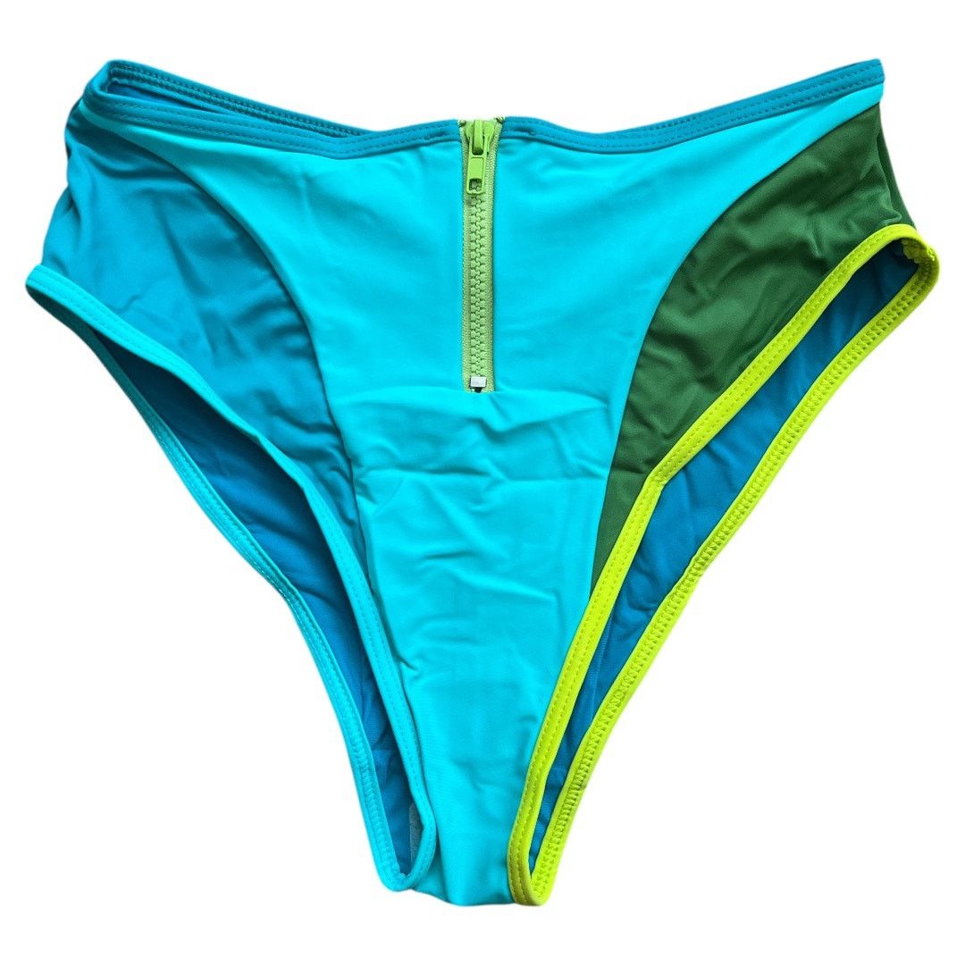 Other Chromat Mikito Teal Lime Zip Swim Bikini Bottom, XS Size ONE SIZE - 4 Thumbnail