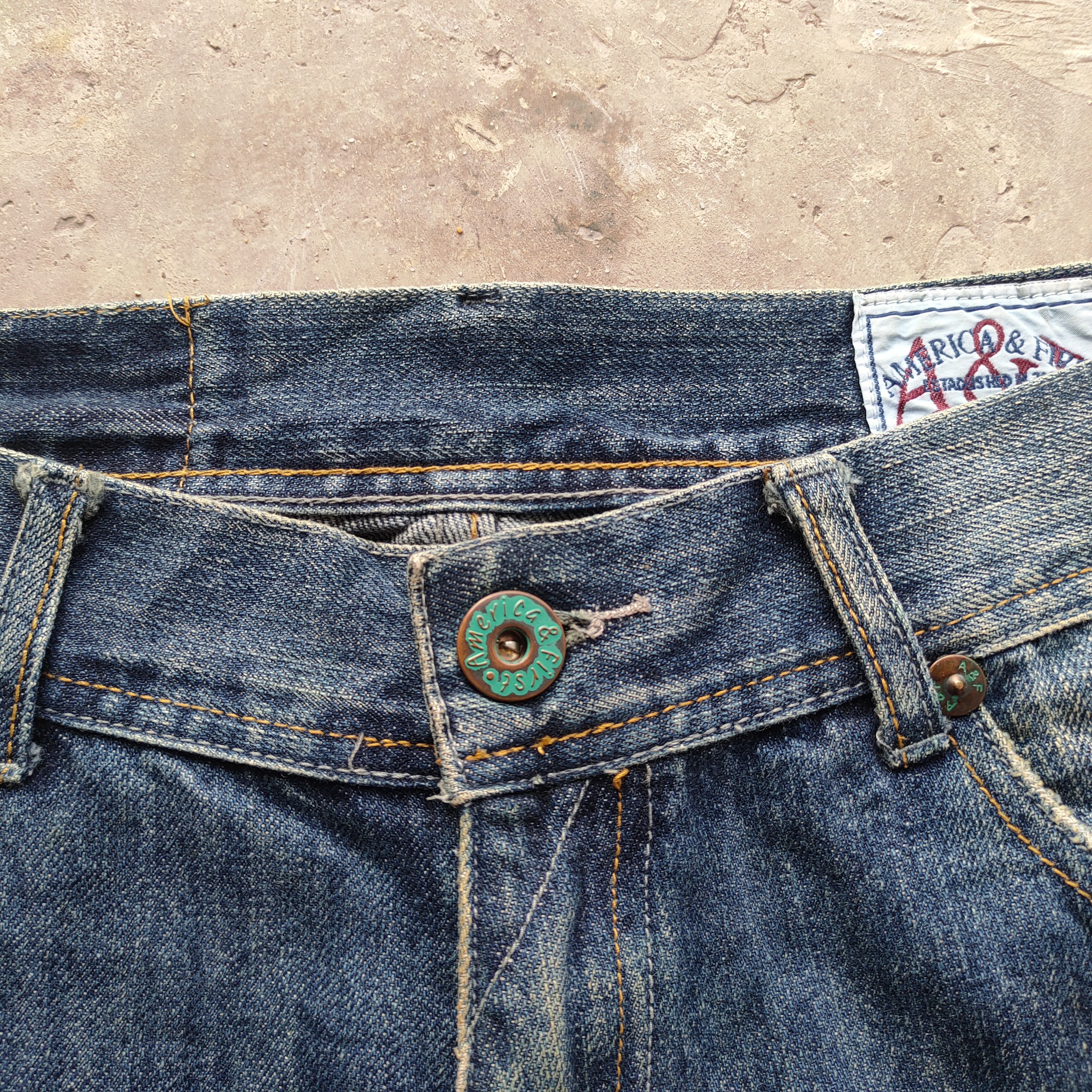 Jean × Vintage W36 VINTAGE AMERICA FIRST DISTRESSED FADED JEANS PANTS Size US 36 / EU 52 - 4 Thumbnail