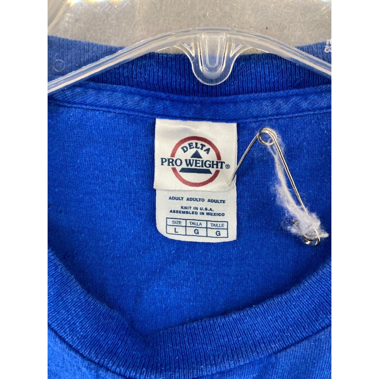 Delta Delta Shell Shirt Mens L Blue Graphic Print Cotton Jersey Crew Neck Short Sleeve Vintage: No Jersey 50/50? Size US L / EU 52-54 / 3 - 5 Thumbnail