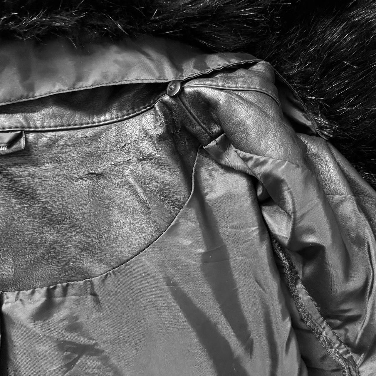 Vintage So sick leather avant garde biker moto jacket with fur Size S / US 4 / IT 40 - 5 Thumbnail